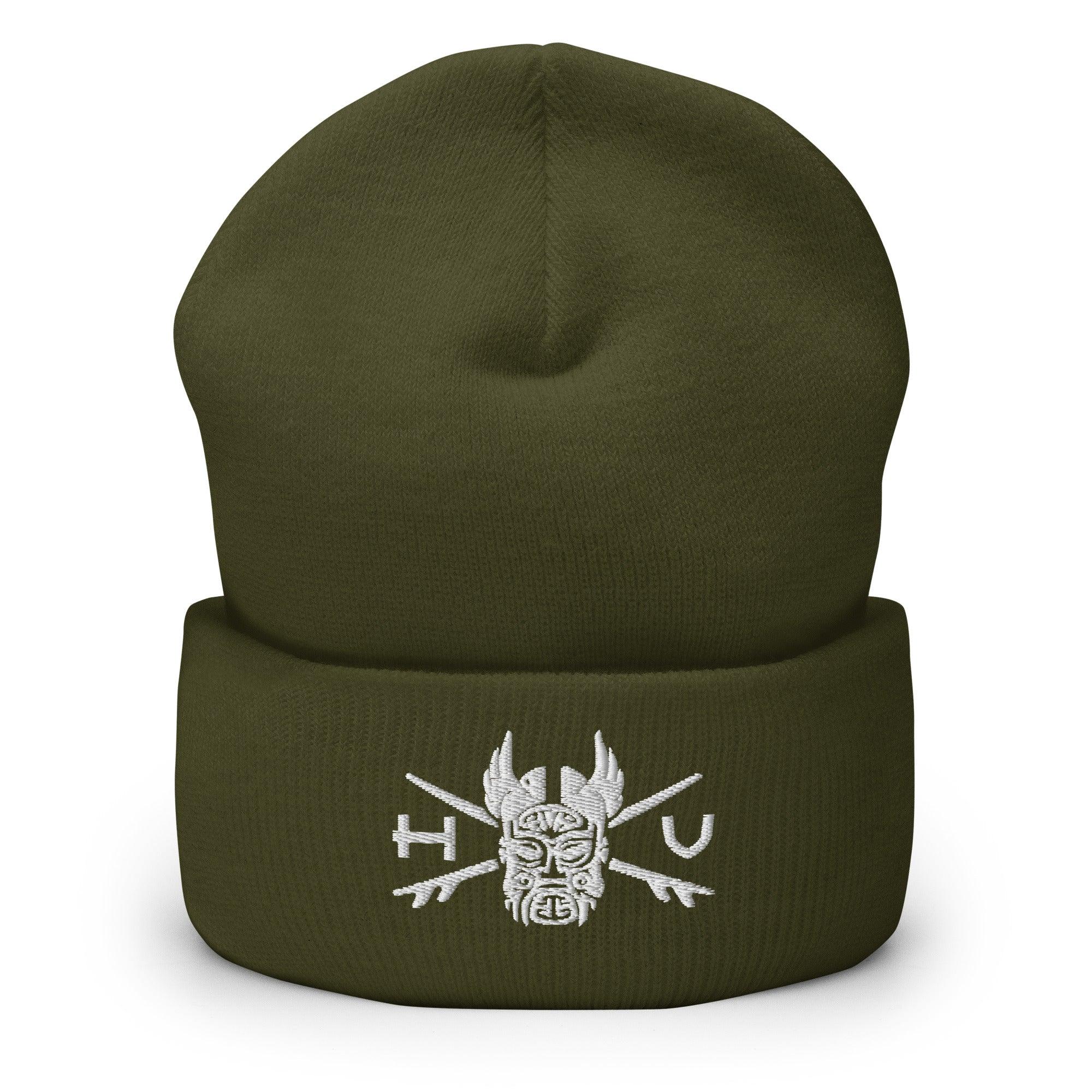 Totem Mask Cuffed Beanie - Hawaiian Vikings