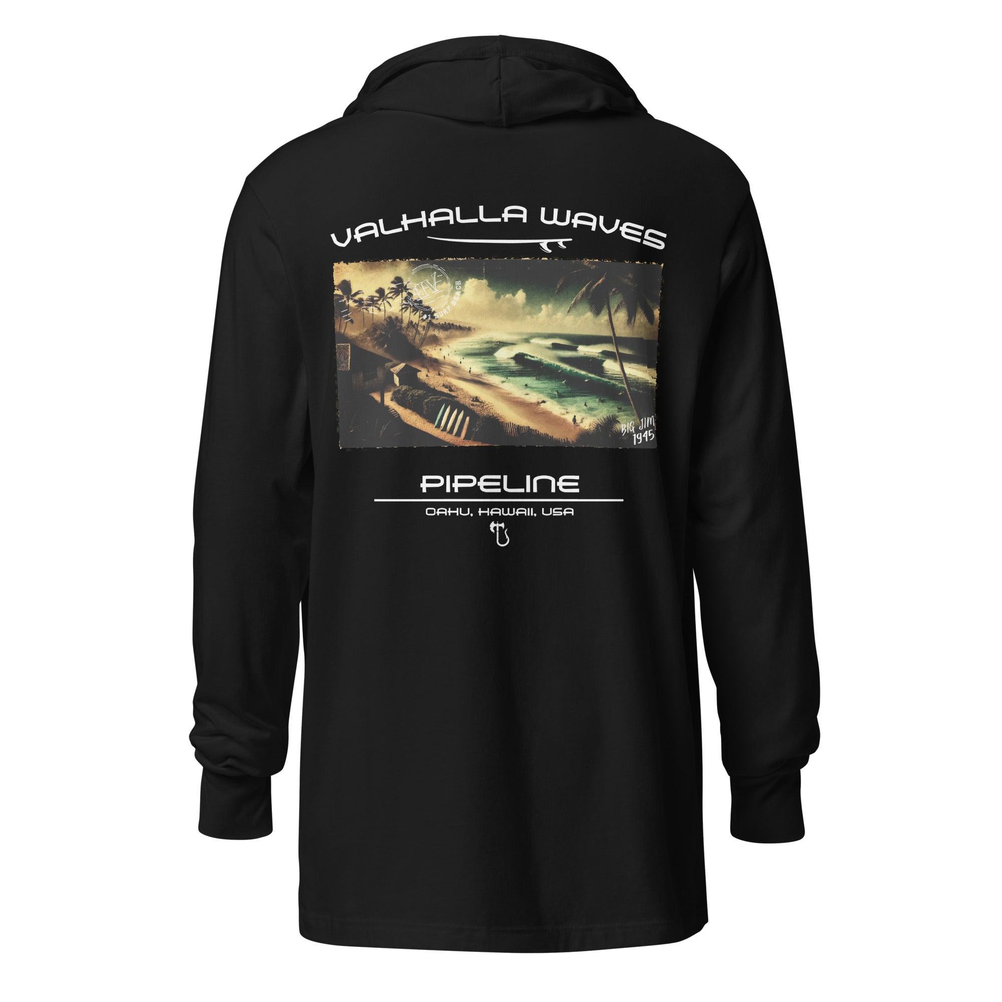 Pipeline Vintage Postcard Hooded T-Shirt - Hawaiian Vikings