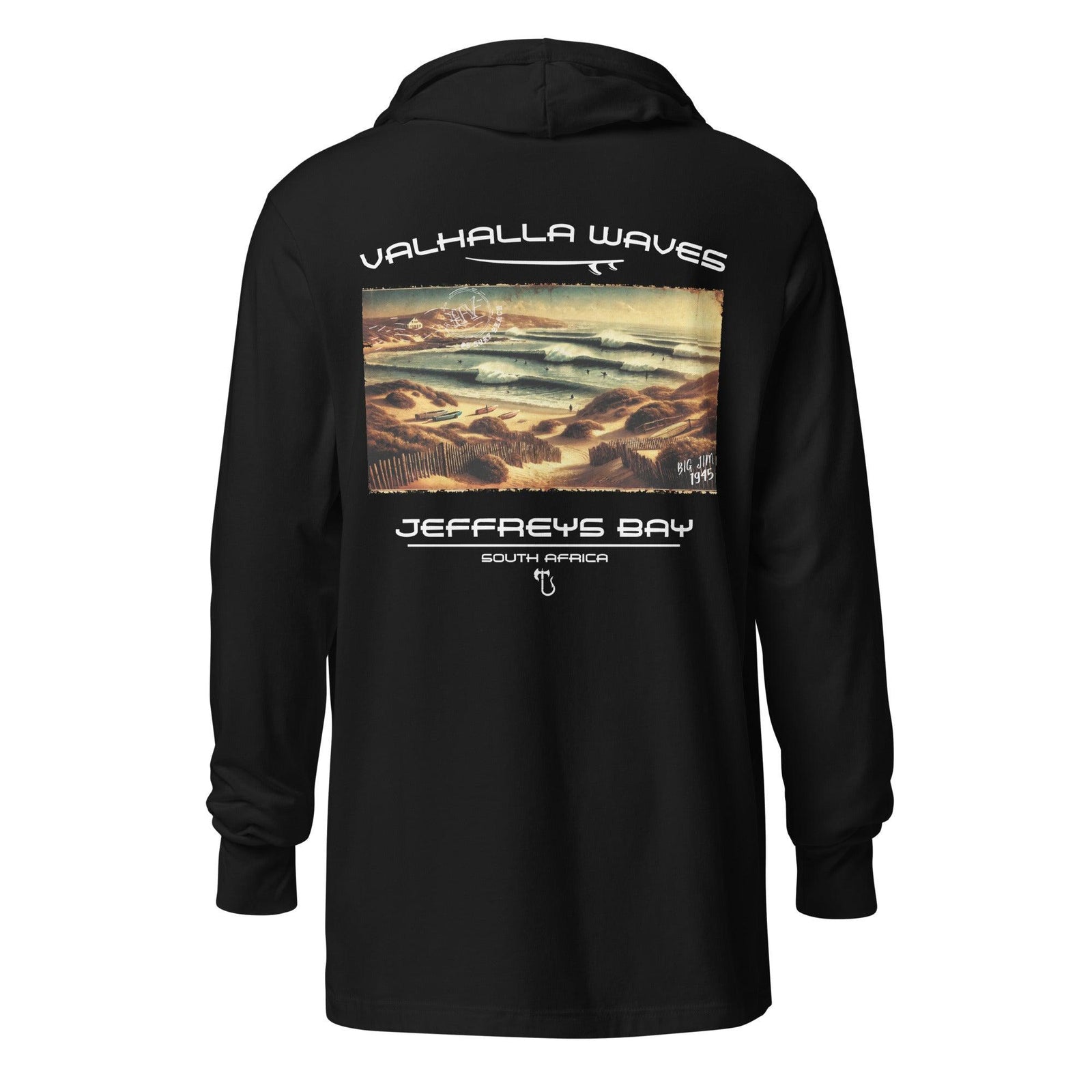 Jeffreys Bay Vintage Postcard Hooded T-Shirt - Hawaiian Vikings