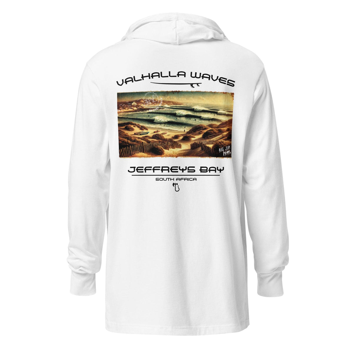 Jeffreys Bay Vintage Postcard Hooded T-Shirt - Hawaiian Vikings