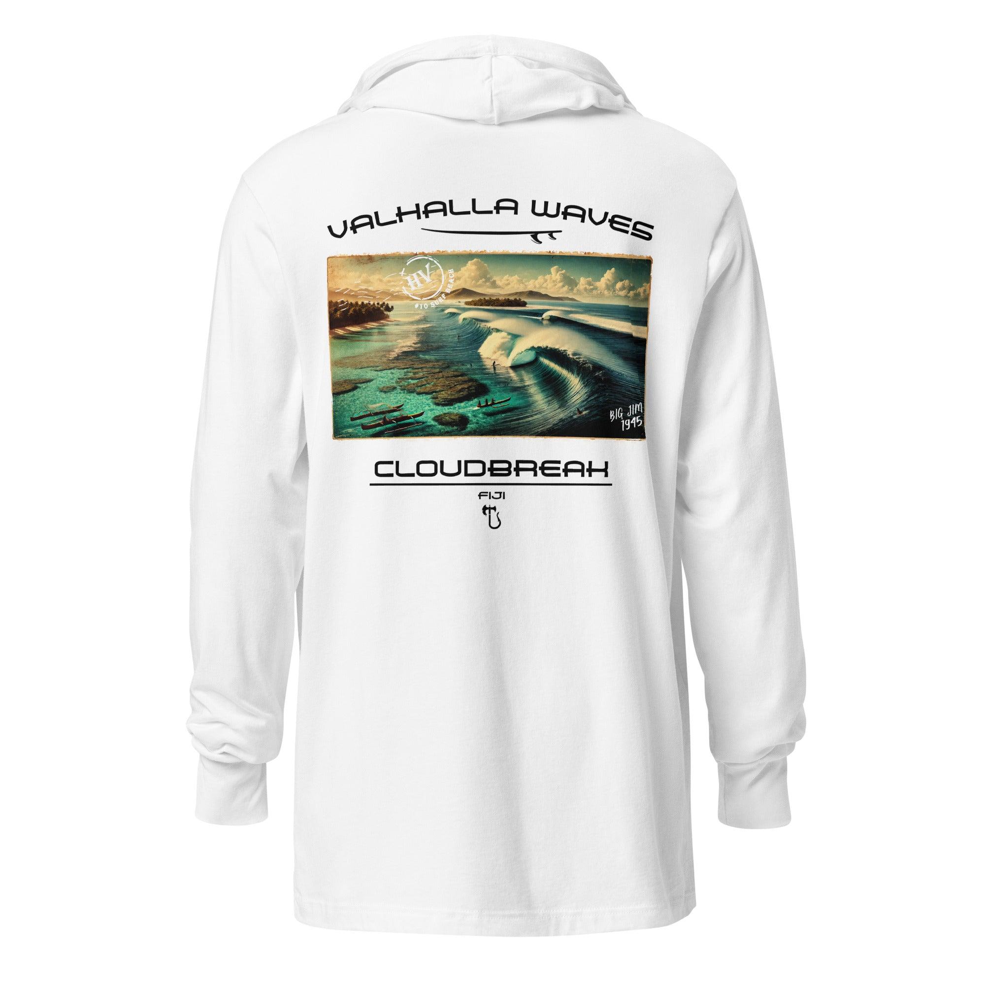 Cloudbreak Beach Vintage Postcard Hooded T-Shirt - Hawaiian Vikings