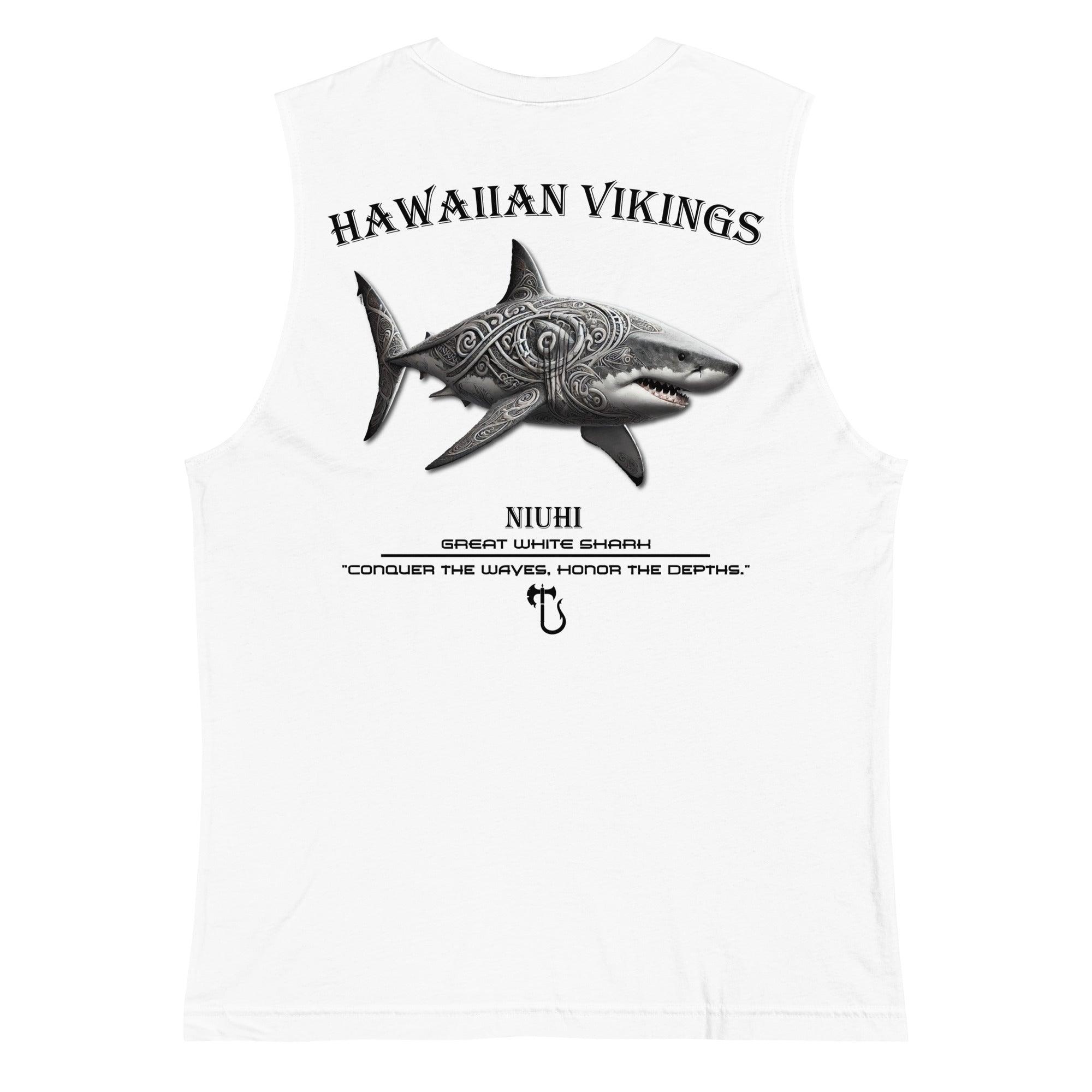 Great White Shark Men's Muscle Shirt - Hawaiian Vikings