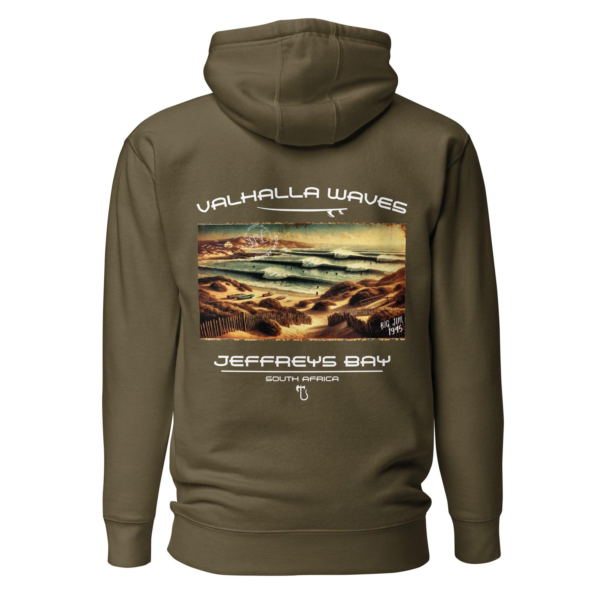 Jeffreys Bay Vintage Postcard Unisex Hoodie - Hawaiian Vikings
