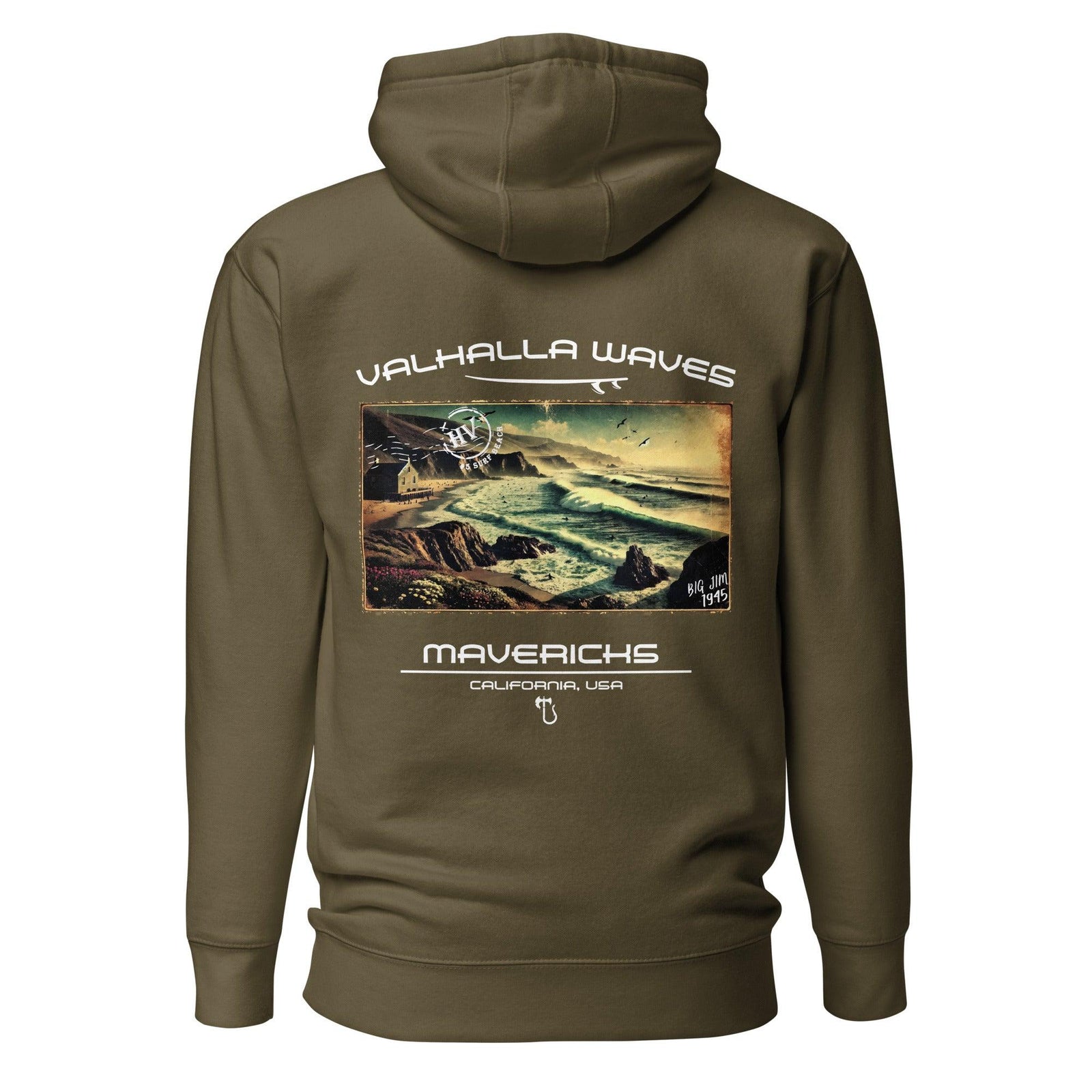 Mavericks Vintage Postcard Unisex Hoodie - Hawaiian Vikings