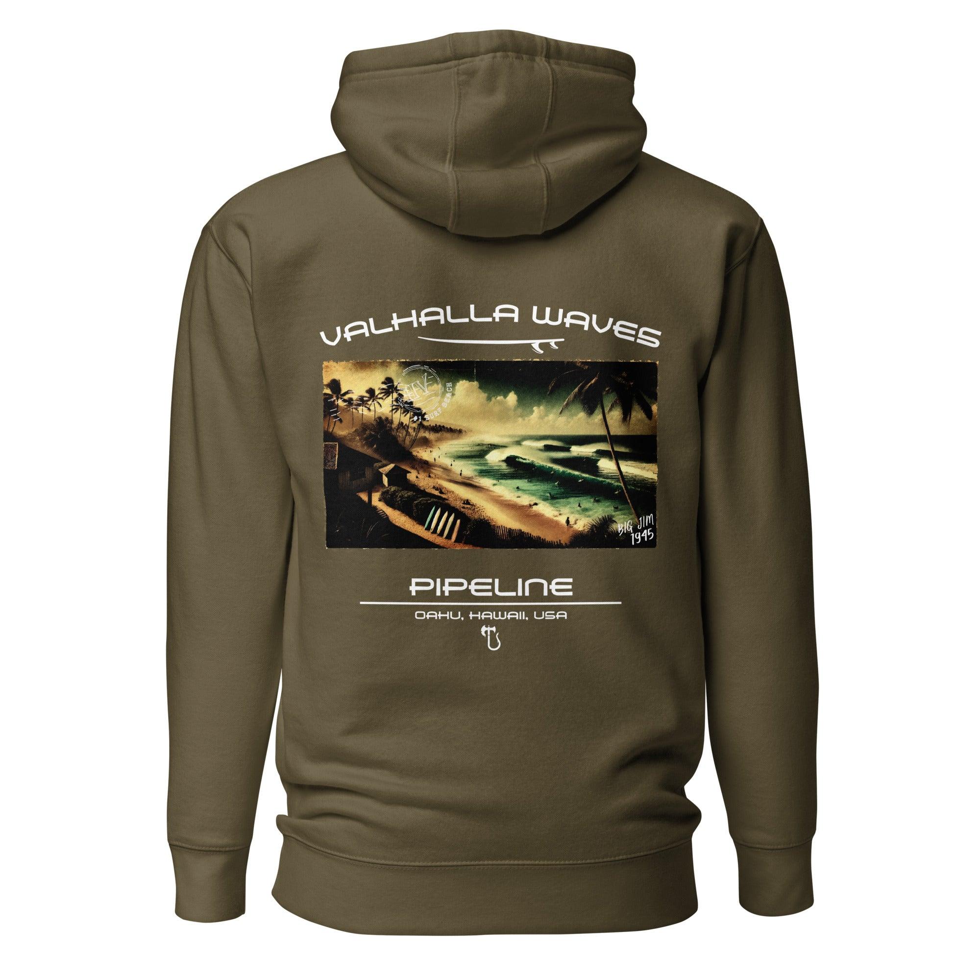 Pipeline Vintage Postcard Unisex Hoodie - Hawaiian Vikings