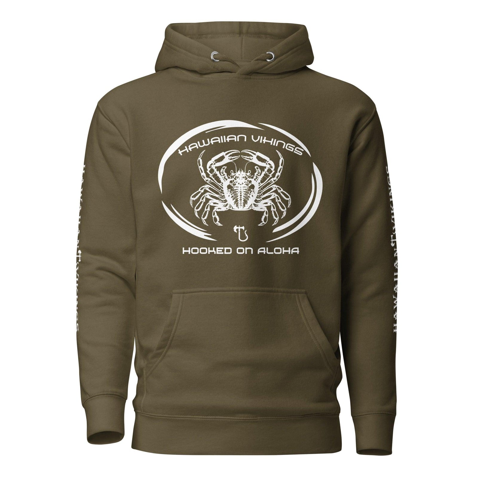 Hooked on Aloha: Crab Unisex Hoodie - Hawaiian Vikings