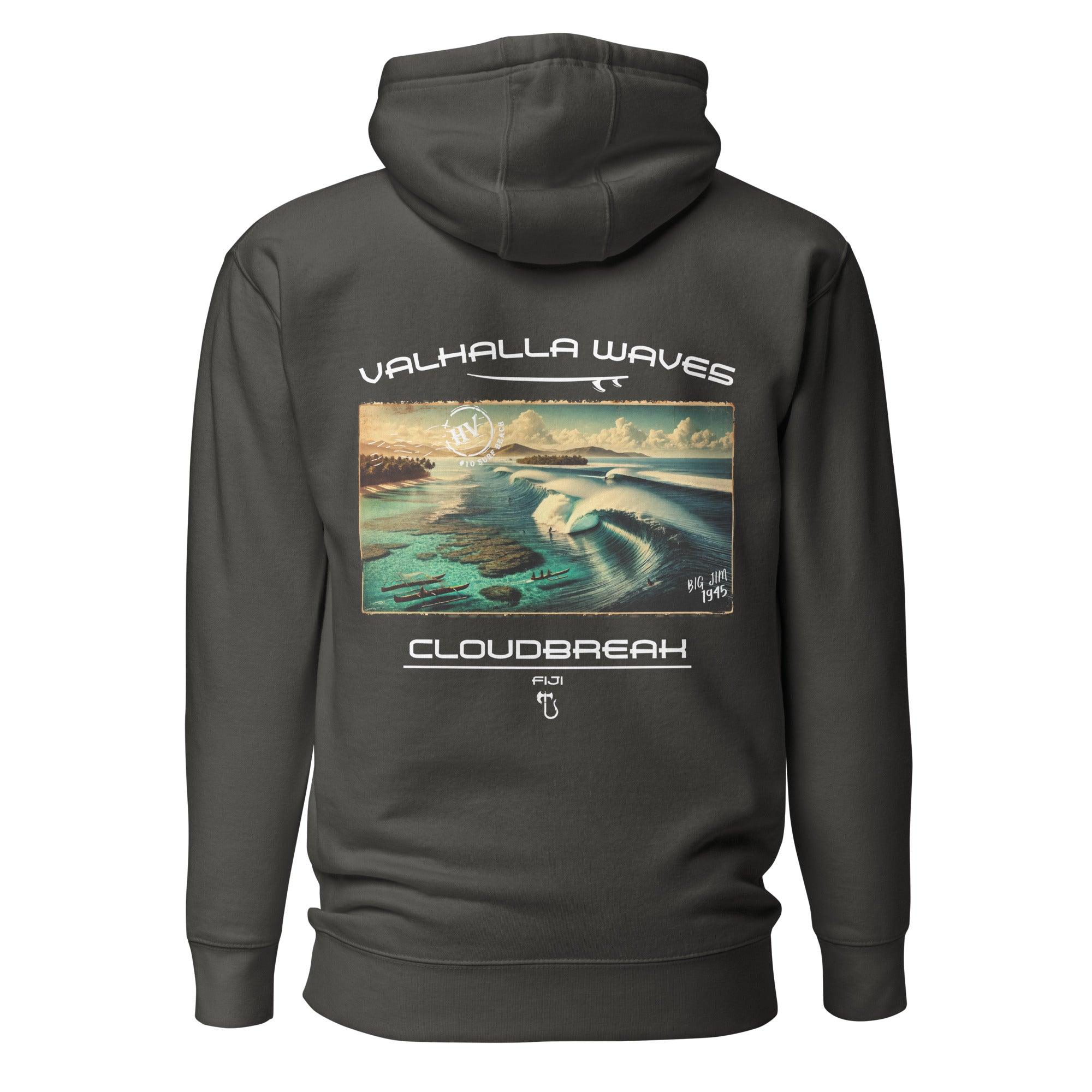 Cloudbreak Beach Vintage Postcard Unisex Hoodie - Hawaiian Vikings