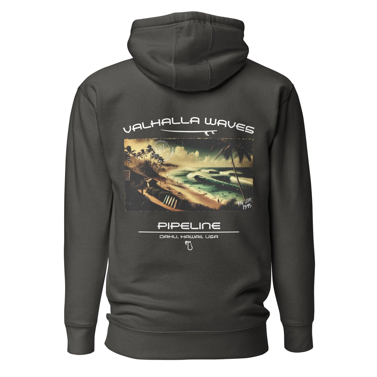 Pipeline Vintage Postcard Unisex Hoodie - Hawaiian Vikings