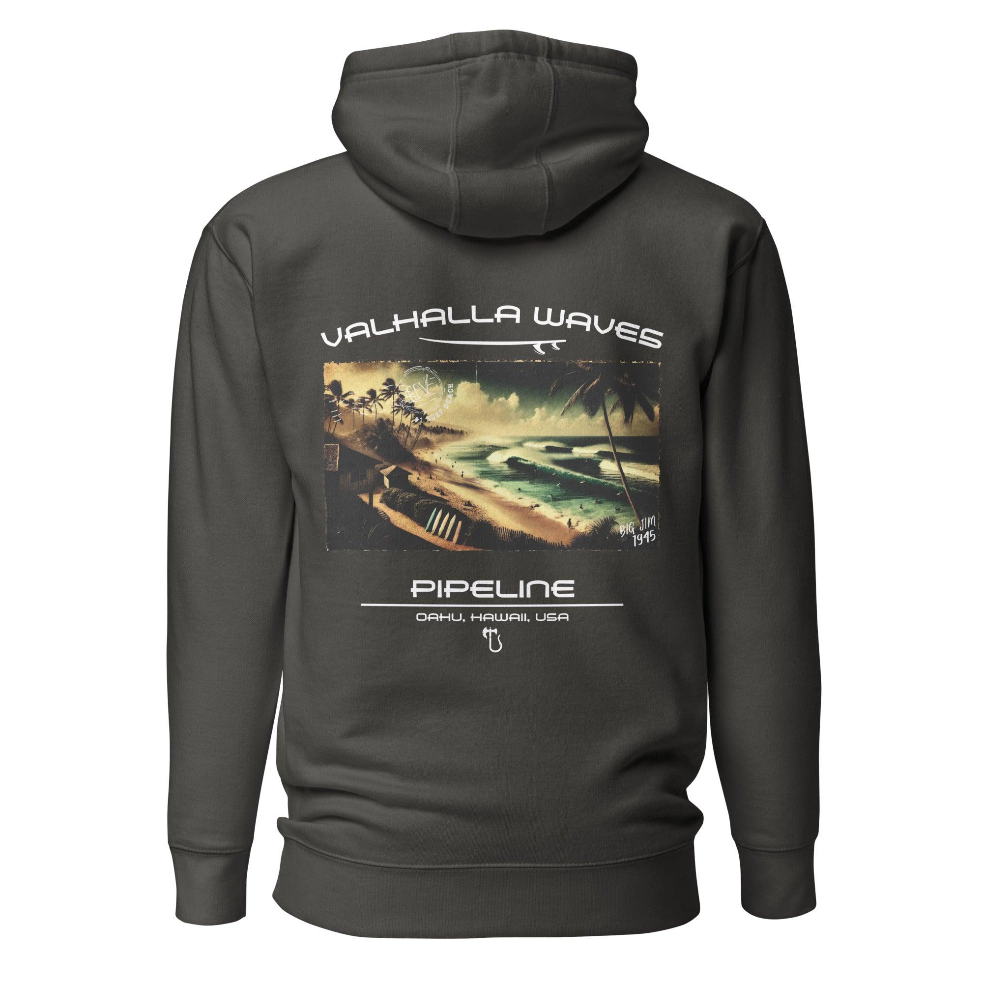 Pipeline Vintage Postcard Unisex Hoodie - Hawaiian Vikings
