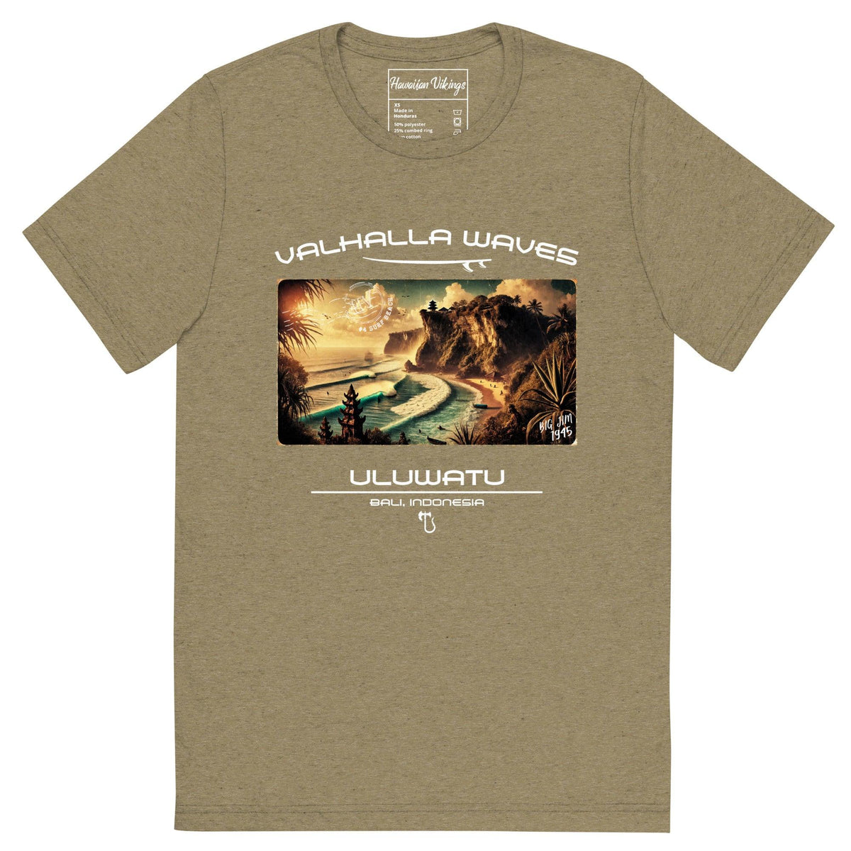 Uluwatu Vintage Postcard T-Shirt - Hawaiian Vikings