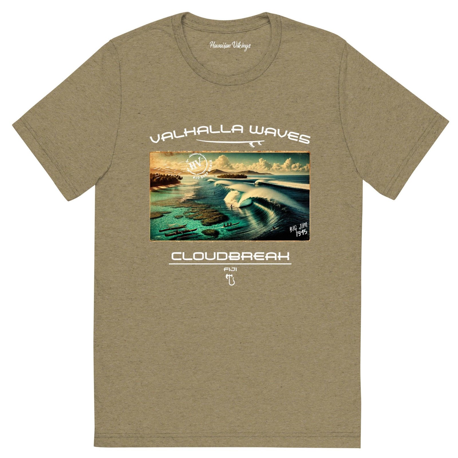 Cloudbreak Beach Vintage Postcard T-Shirt - Hawaiian Vikings