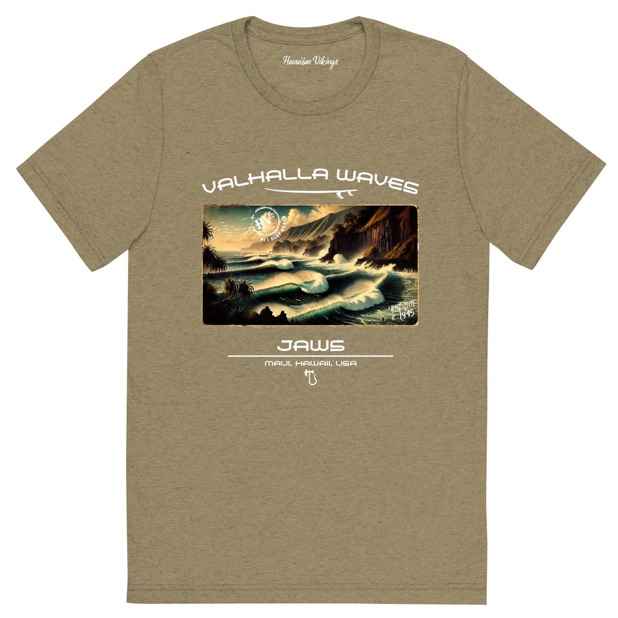 Jaws Beach Vintage Postcard T-Shirt - Hawaiian Vikings