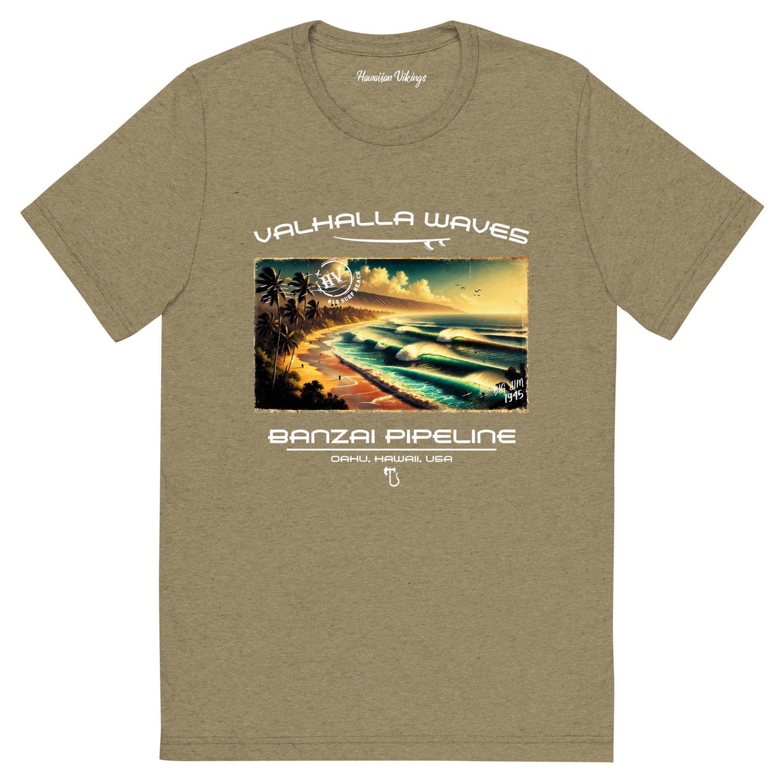 Banzai Pipeline Beach Vintage Postcard T-Shirt - Hawaiian Vikings