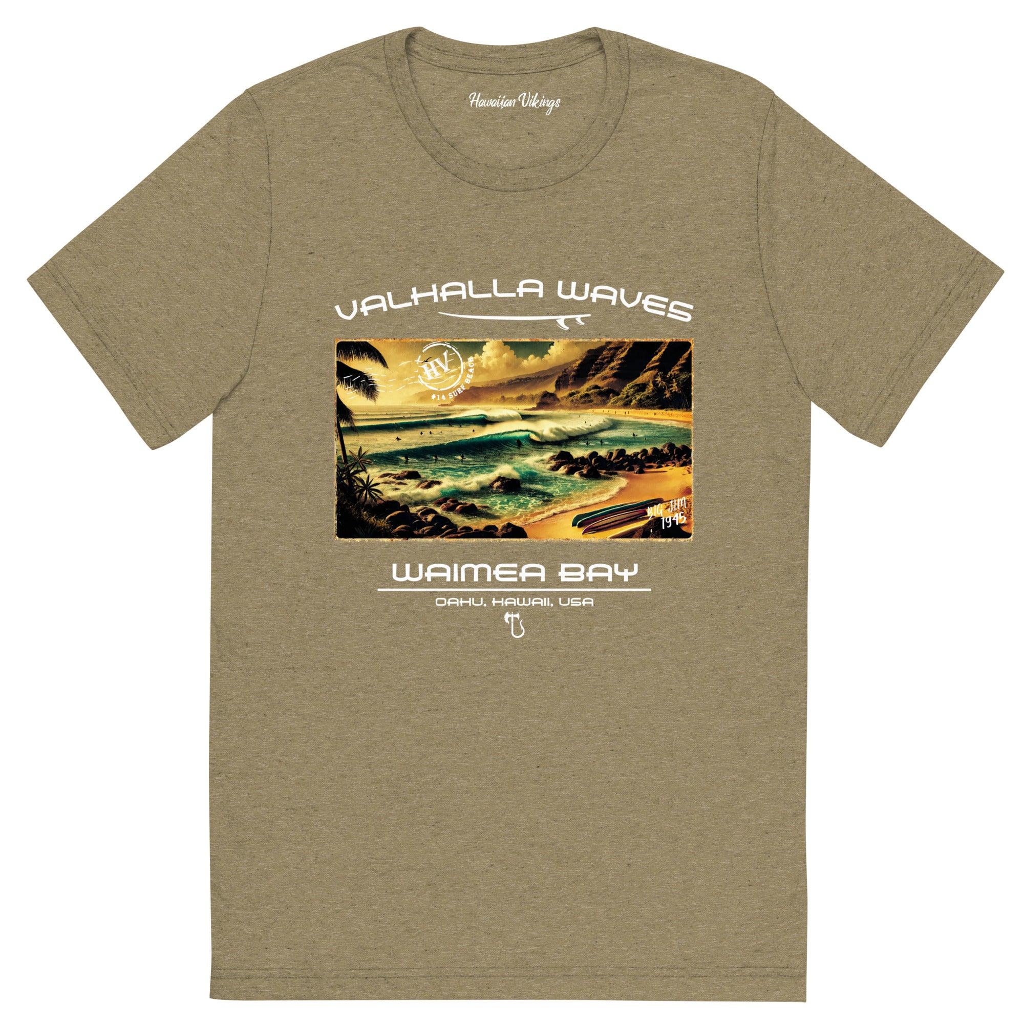 Waimea Bay Beach Vintage Postcard T-Shirt - Hawaiian Vikings