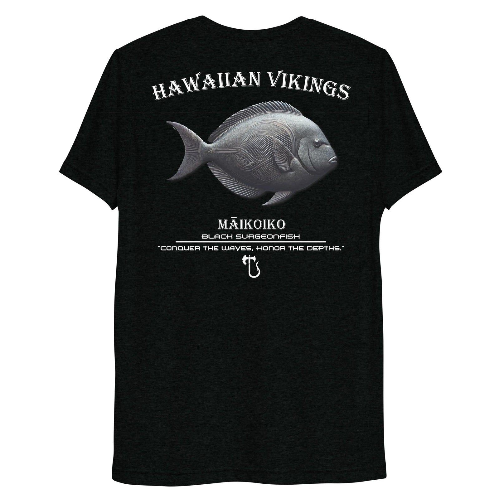 Black Surgeonfish Tri-Blend Short Sleeve T-Shirt - Hawaiian Vikings