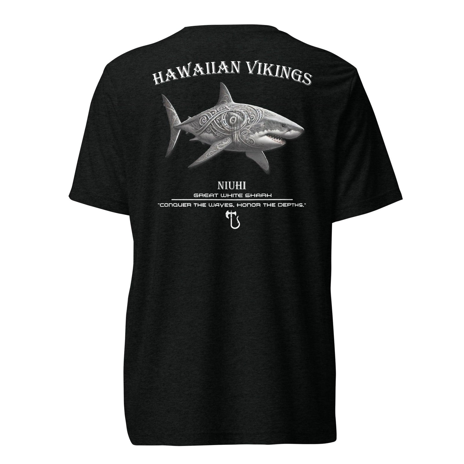 Great White Shark Tri-Blend Short Sleeve T-Shirt - Hawaiian Vikings