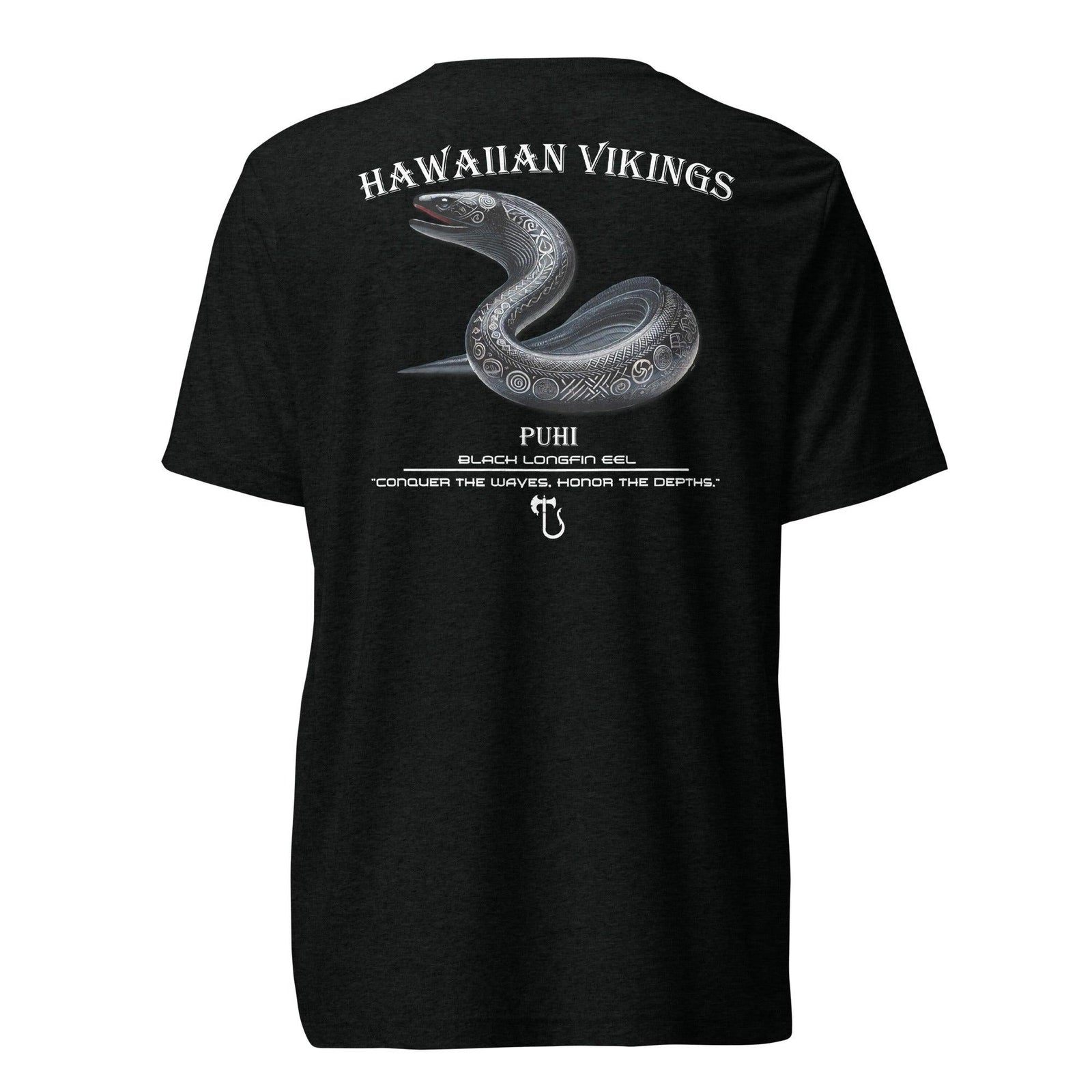 Black Longfin Eel Tri-Blend Short Sleeve T-Shirt - Hawaiian Vikings
