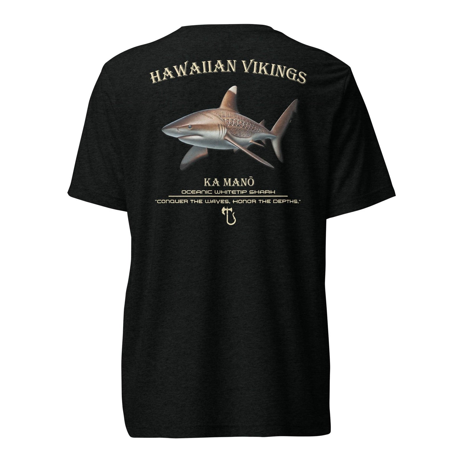 Oceanic Whitetip Shark Tri-Blend Short Sleeve T-Shirt - Hawaiian Vikings