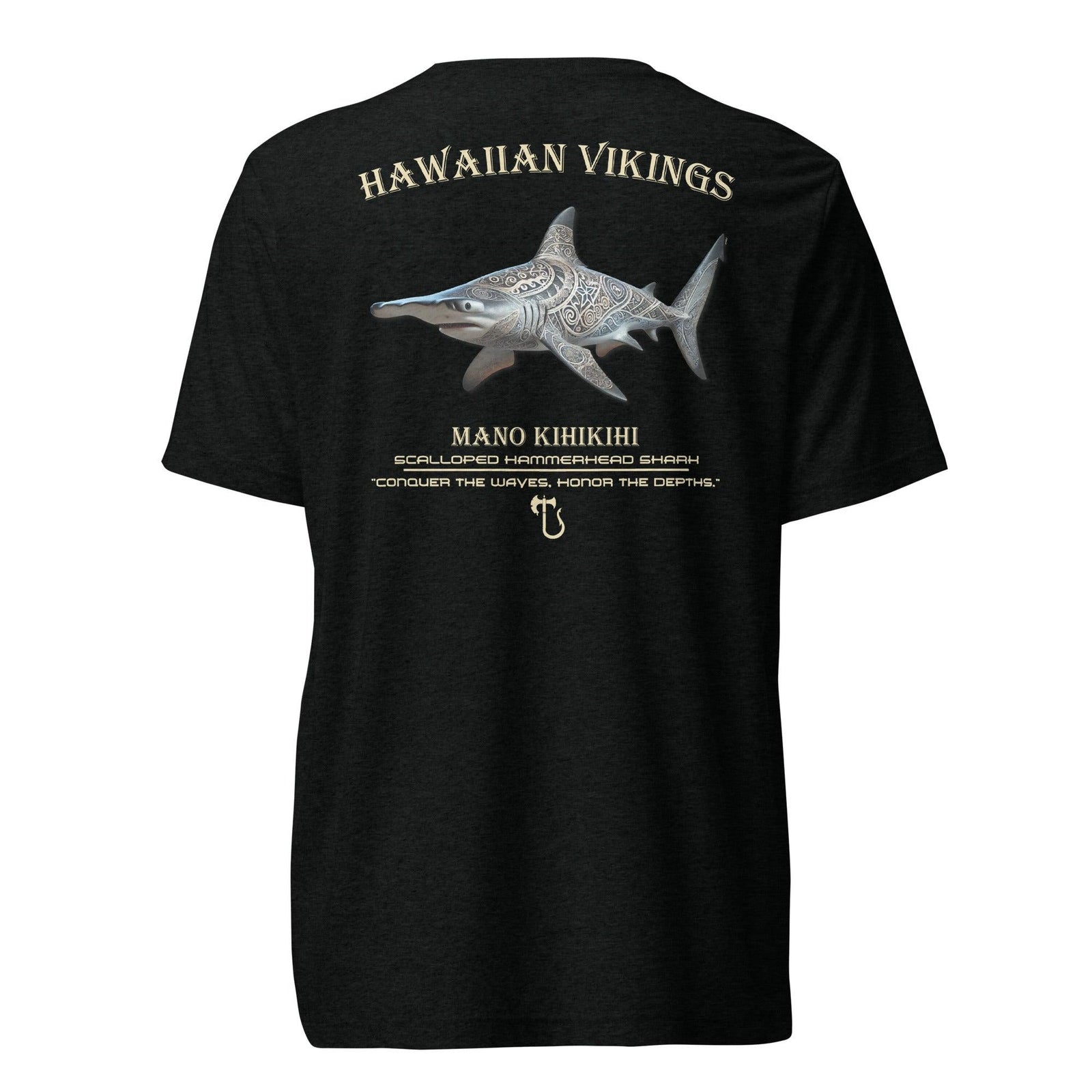 Scalloped Hammerhead Shark Tri-Blend Short Sleeve T-Shirt - Hawaiian Vikings