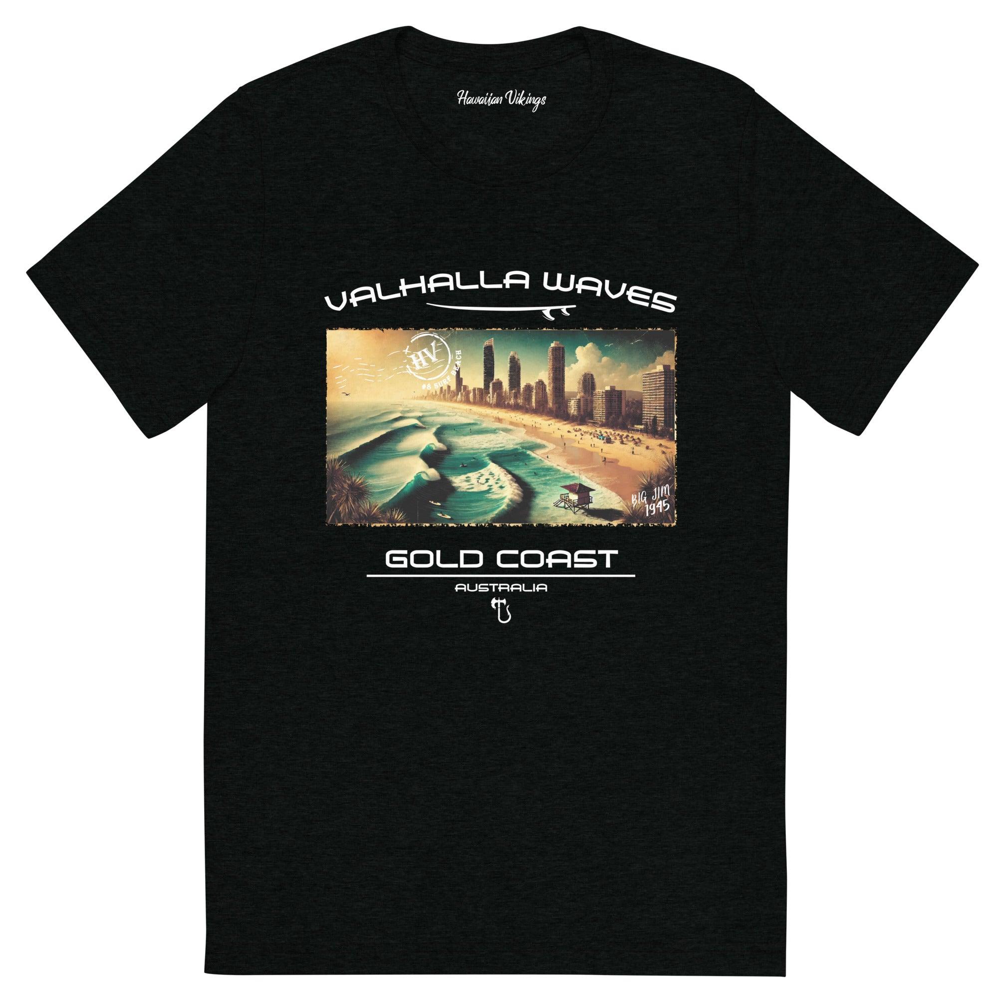 Gold Coast Beach Vintage Postcard T-Shirt - Hawaiian Vikings