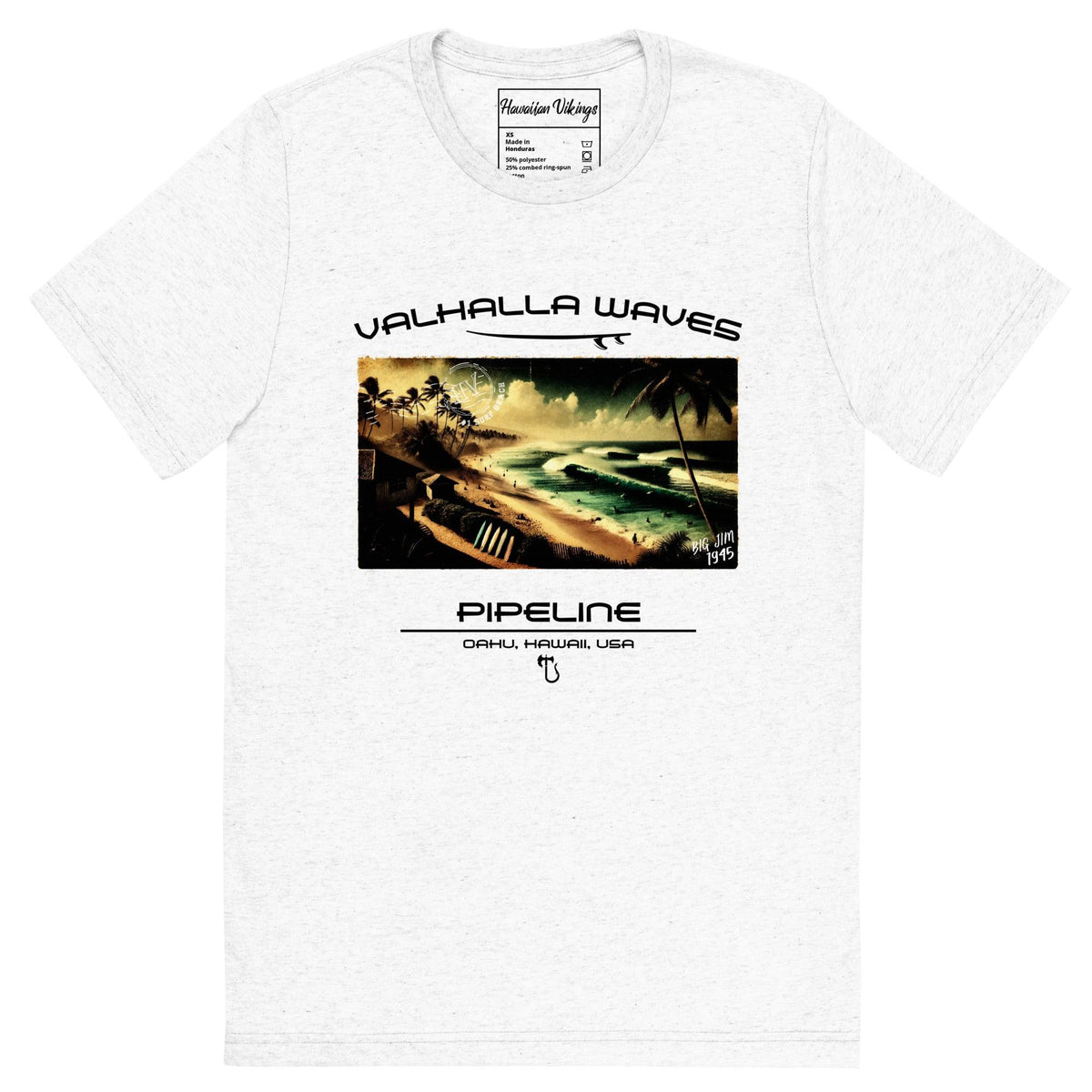 Pipeline Vintage Postcard T-Shirt - Hawaiian Vikings