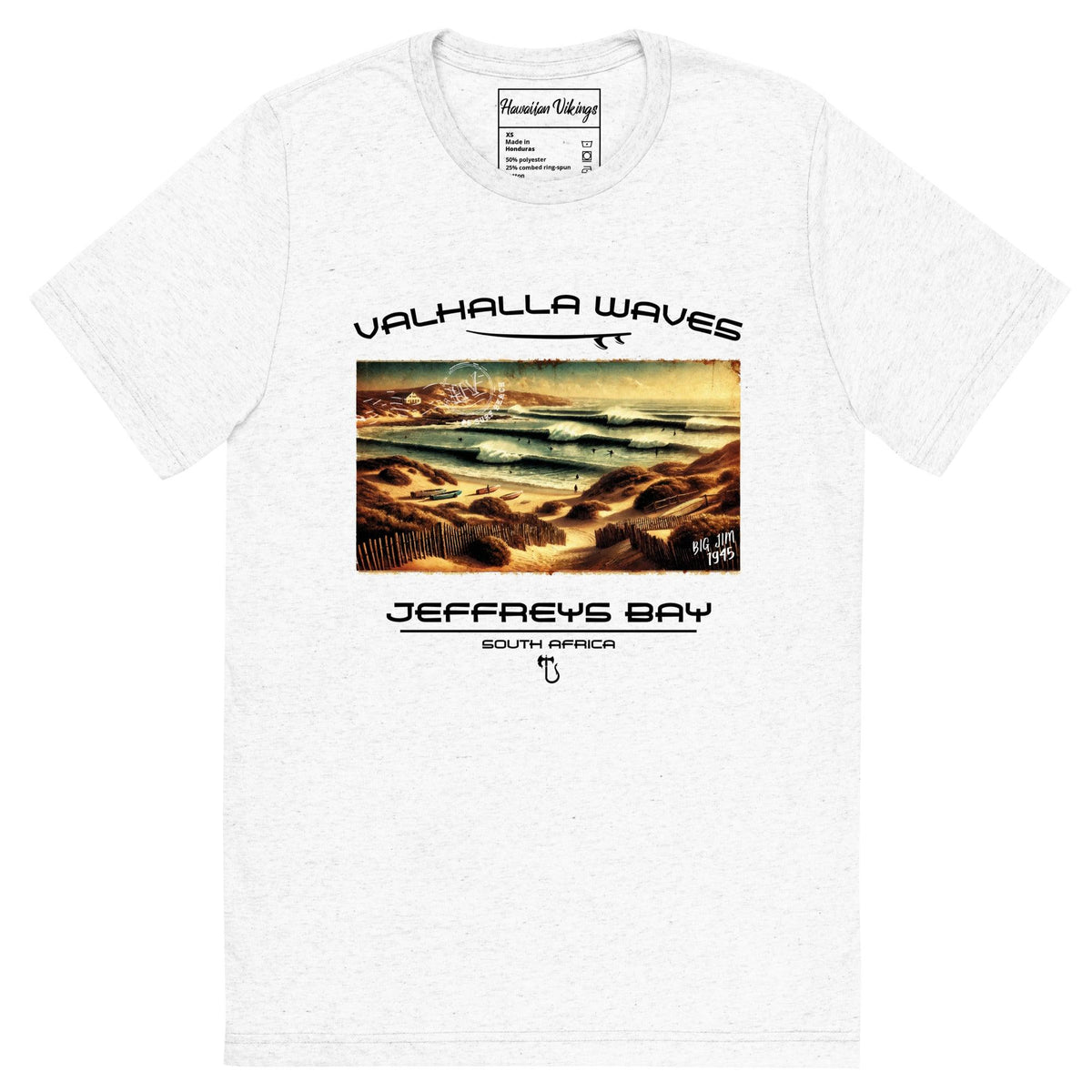 Jeffreys Bay Vintage Postcard T-Shirt - Hawaiian Vikings