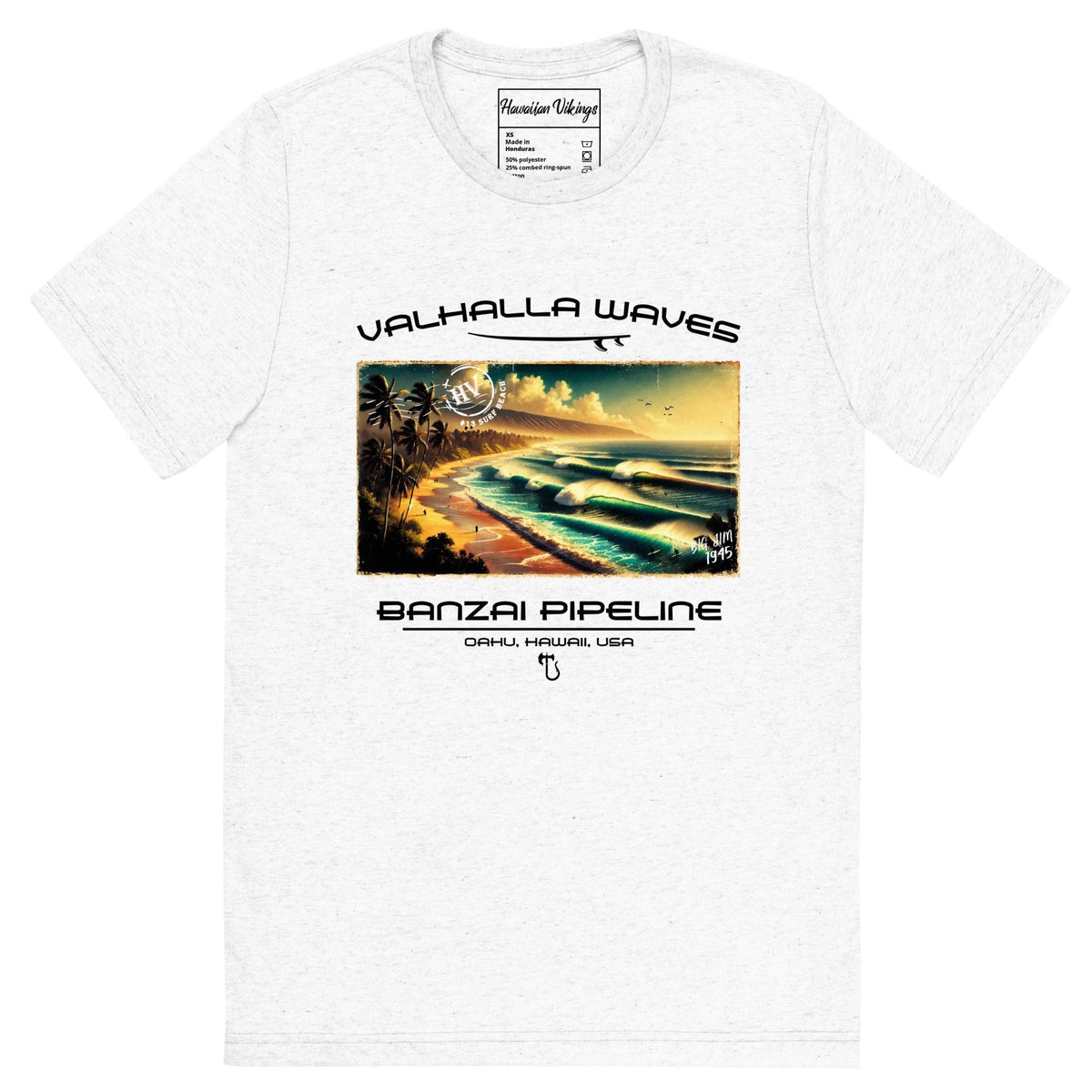 Banzai Pipeline Beach Vintage Postcard T-Shirt - Hawaiian Vikings