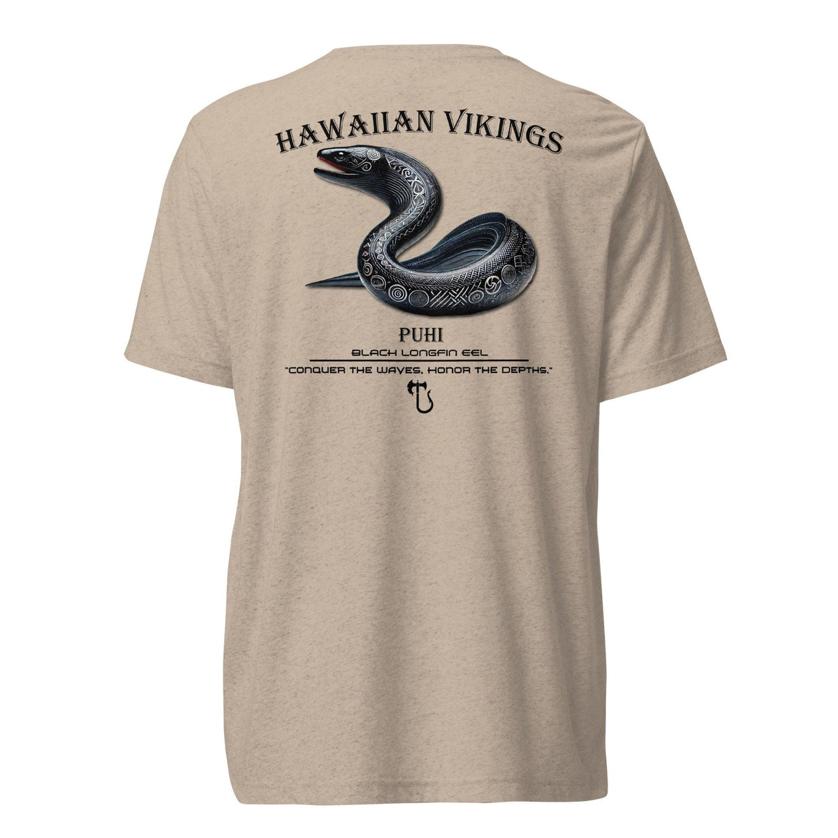 Black Longfin Eel Tri-Blend Short Sleeve T-Shirt - Hawaiian Vikings