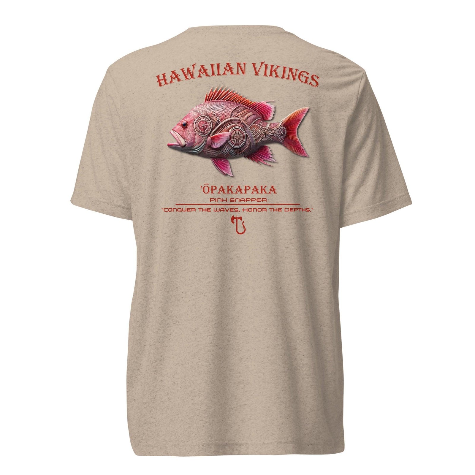Pacific Pink Snapper Tri-Blend Short Sleeve T-Shirt - Hawaiian Vikings