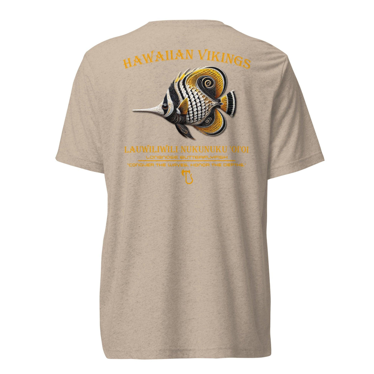 Longnose Butterflyfish Tri-Blend Short Sleeve T-Shirt - Hawaiian Vikings