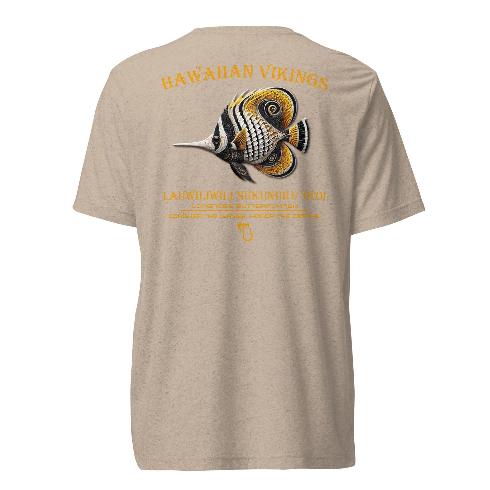 Longnose Butterflyfish Tri-Blend Short Sleeve T-Shirt - Hawaiian Vikings