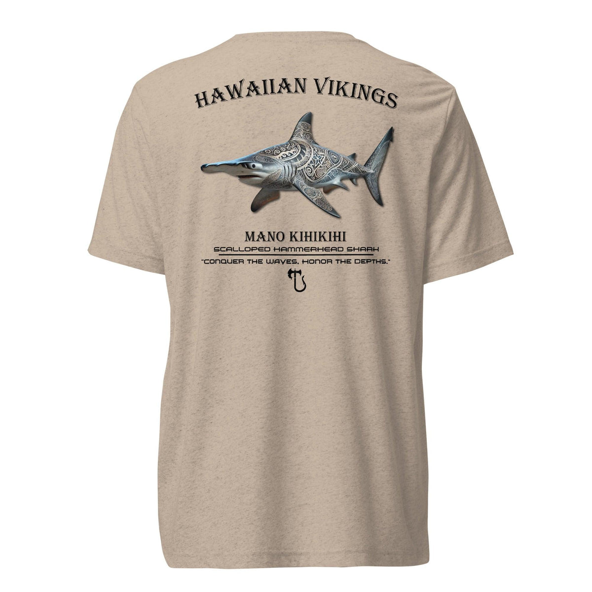 Scalloped Hammerhead Shark Tri-Blend Short Sleeve T-Shirt - Hawaiian Vikings