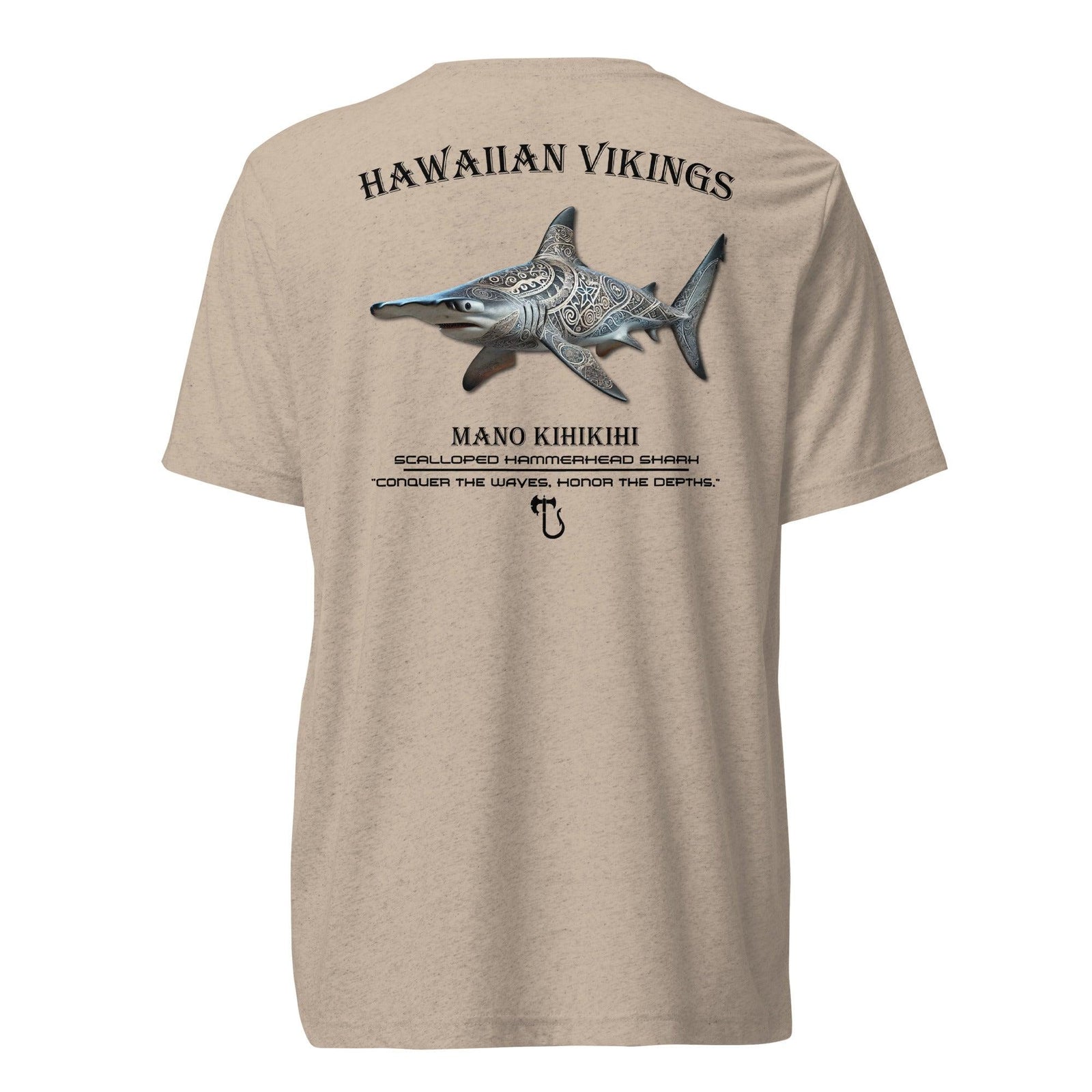 Scalloped Hammerhead Shark Tri-Blend Short Sleeve T-Shirt - Hawaiian Vikings