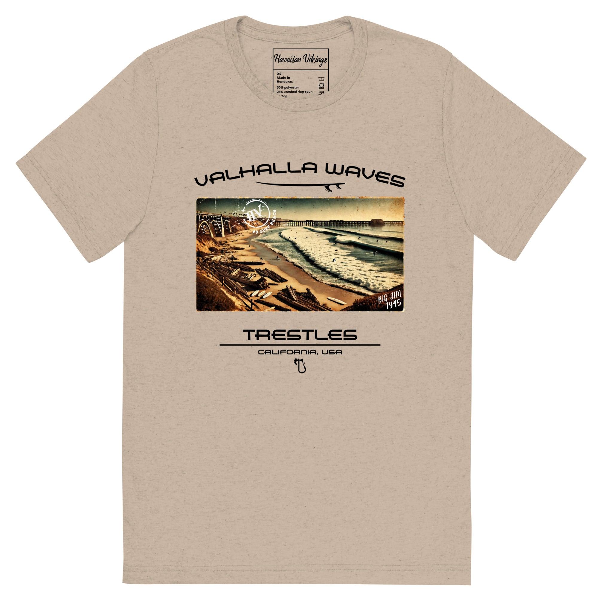 Trestles Beach Vintage Postcard T-Shirt - Hawaiian Vikings