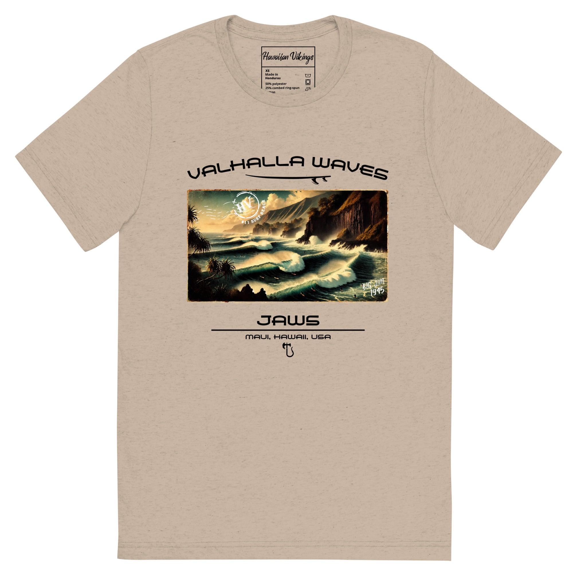 Jaws Beach Vintage Postcard T-Shirt - Hawaiian Vikings