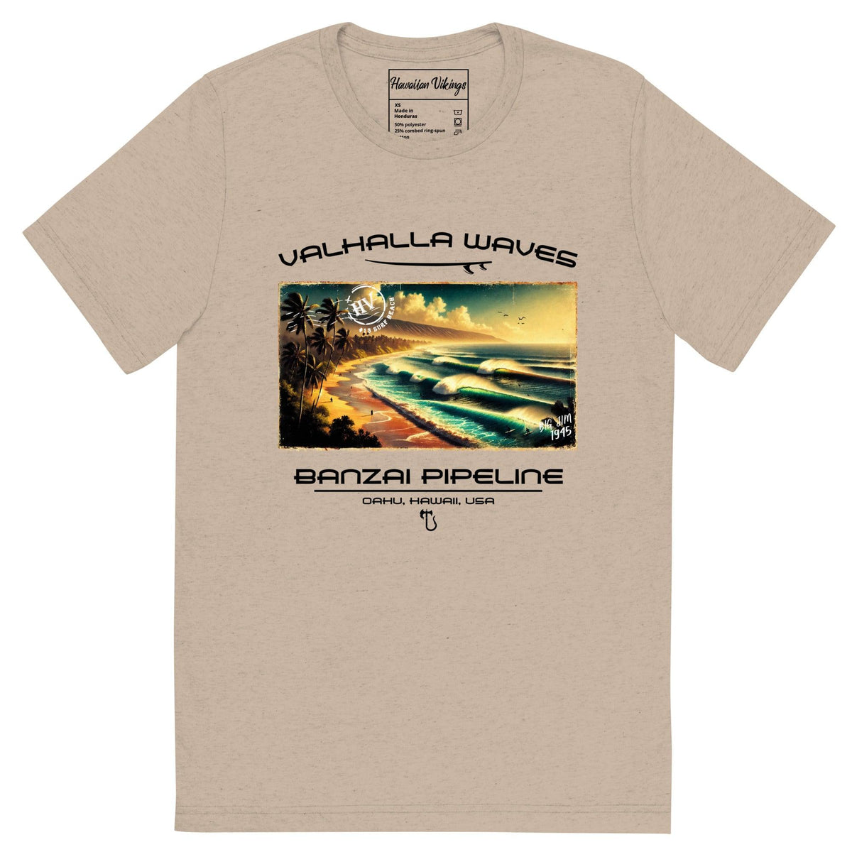 Banzai Pipeline Beach Vintage Postcard T-Shirt - Hawaiian Vikings