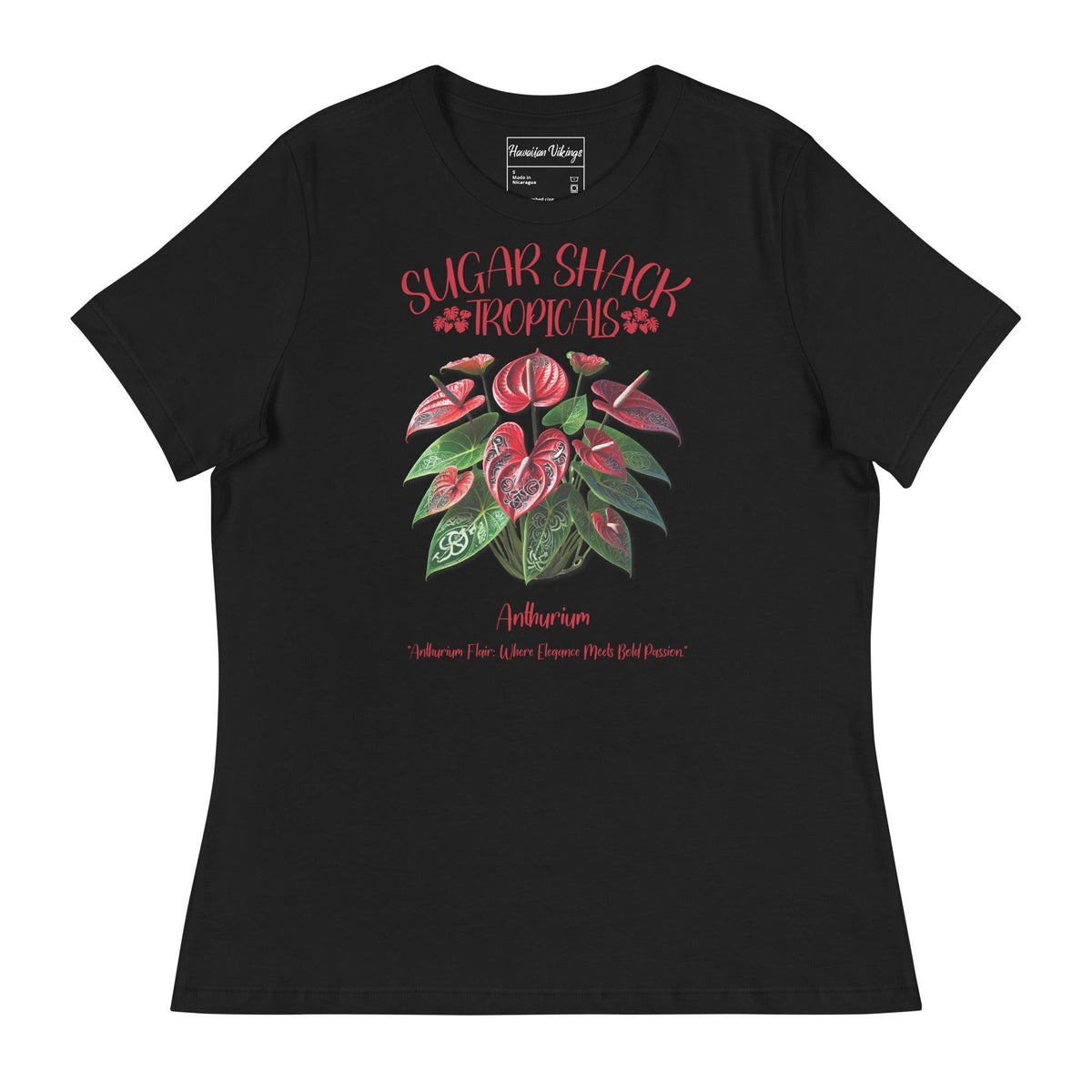 anthurium shirt Anthurium Women's Relaxed T-Shirt Black / S
