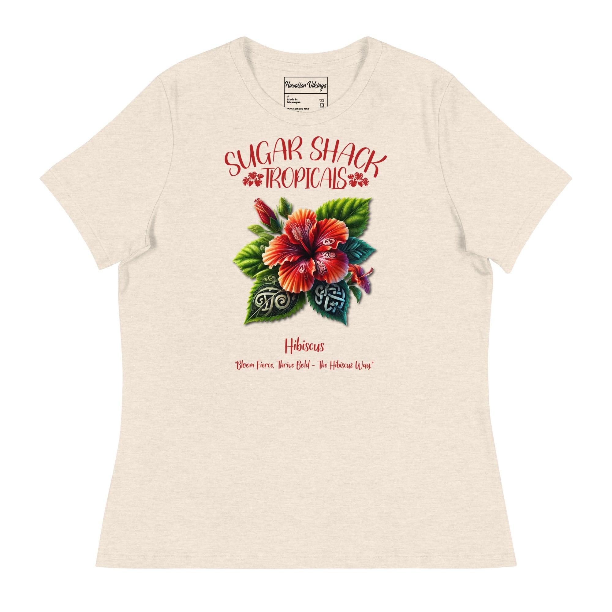 Hibiscus Women's Relaxed T-Shirt - Hawaiian Vikings