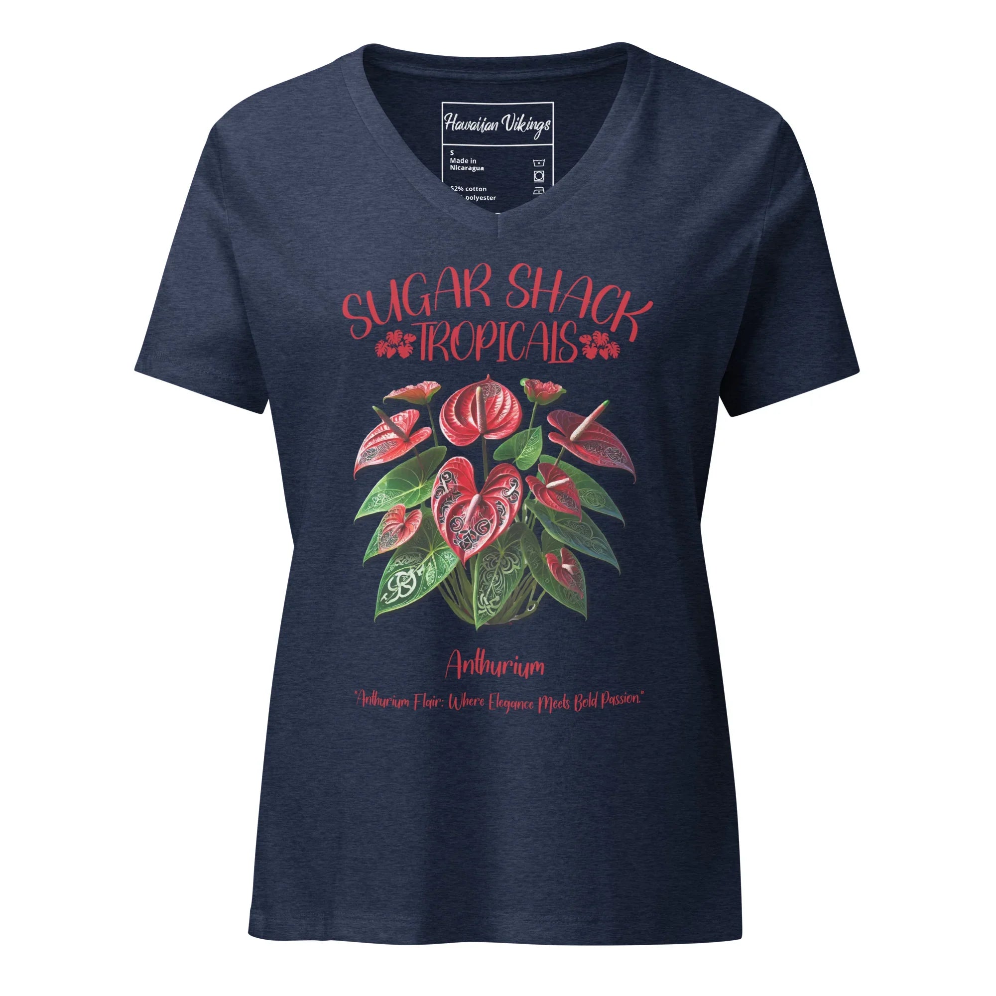 anthurium shirt Anthurium Women's relaxed v-neck t-shirt