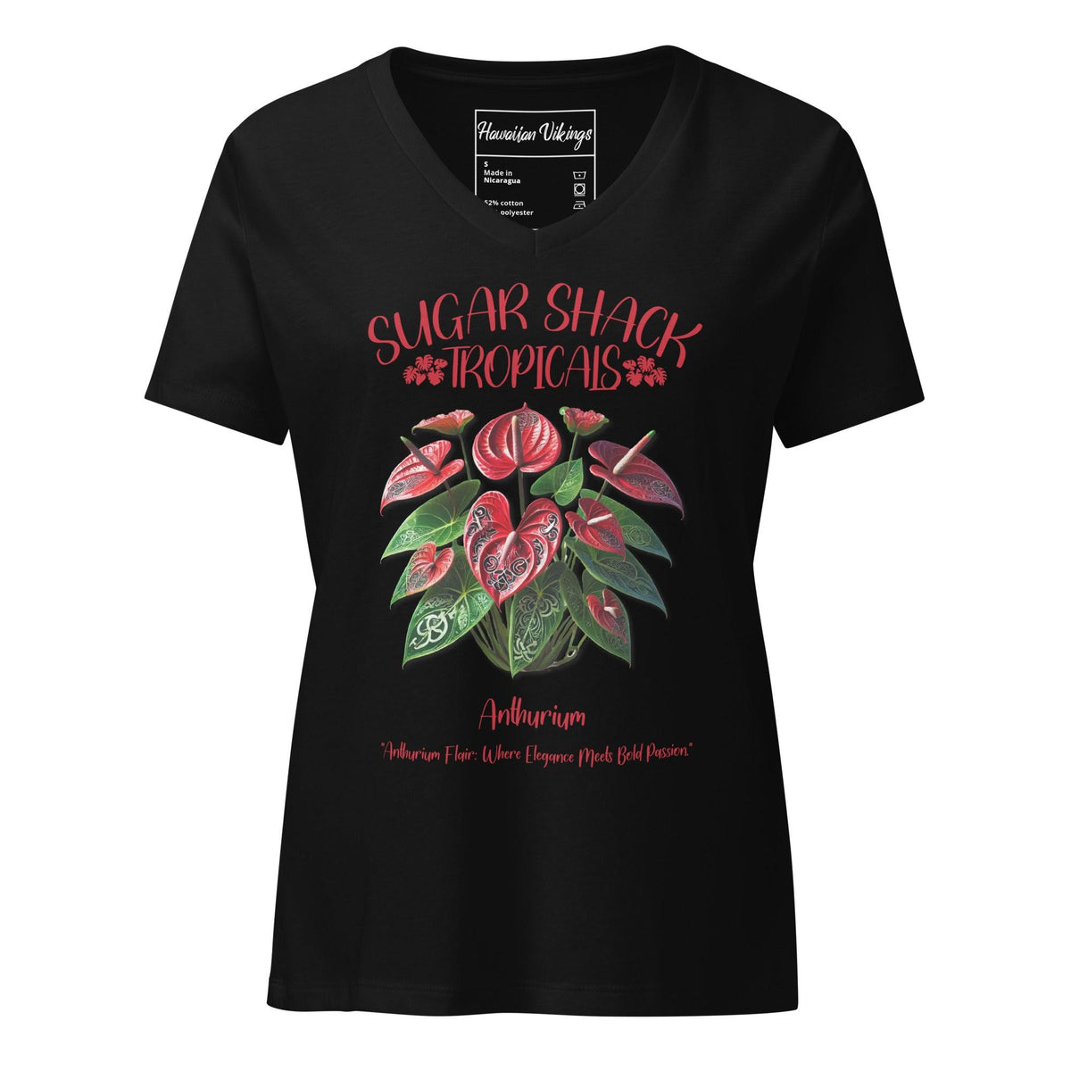 Anthurium Women’s relaxed v-neck t-shirt - Hawaiian Vikings