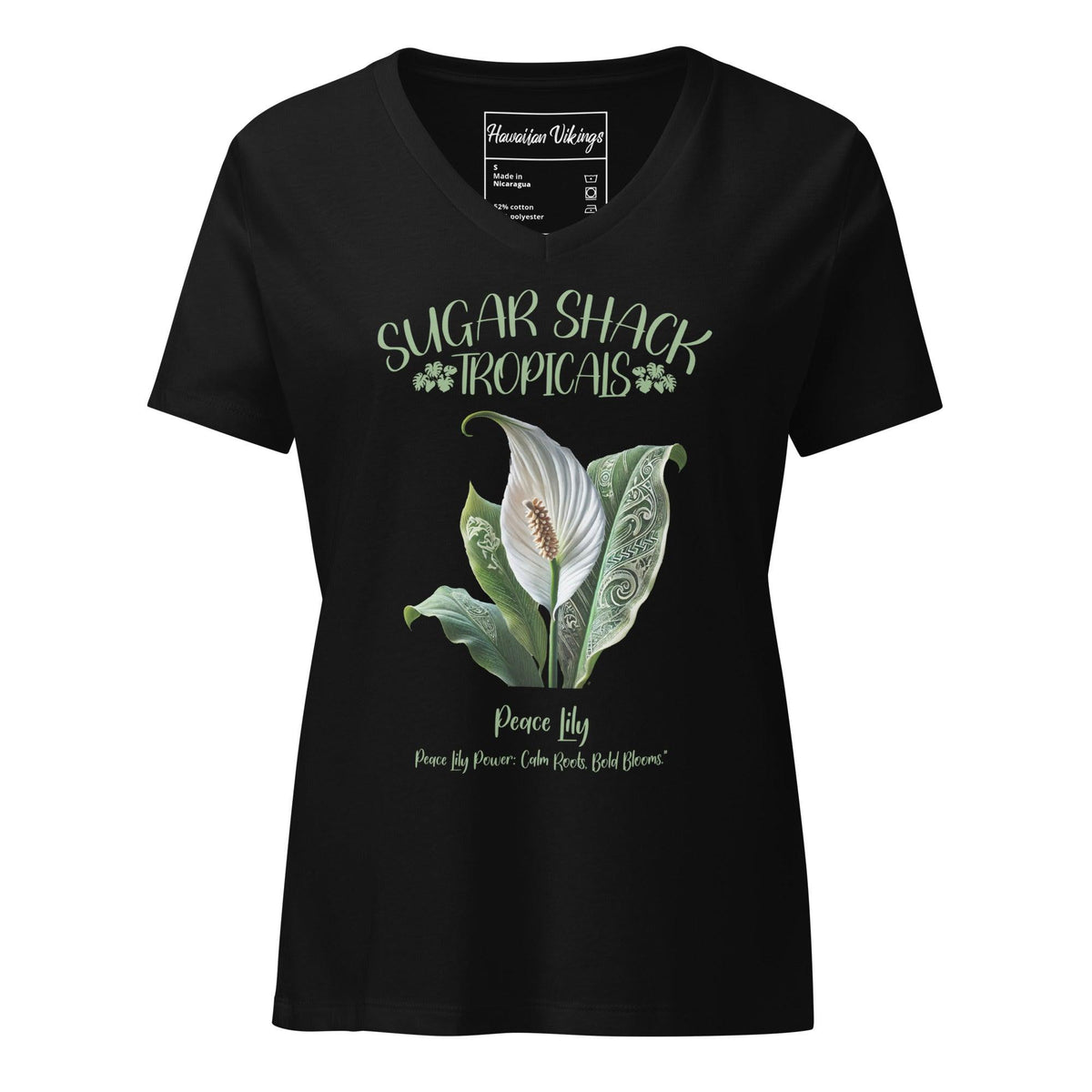 Peace Lily Women’s relaxed v-neck t-shirt - Hawaiian Vikings