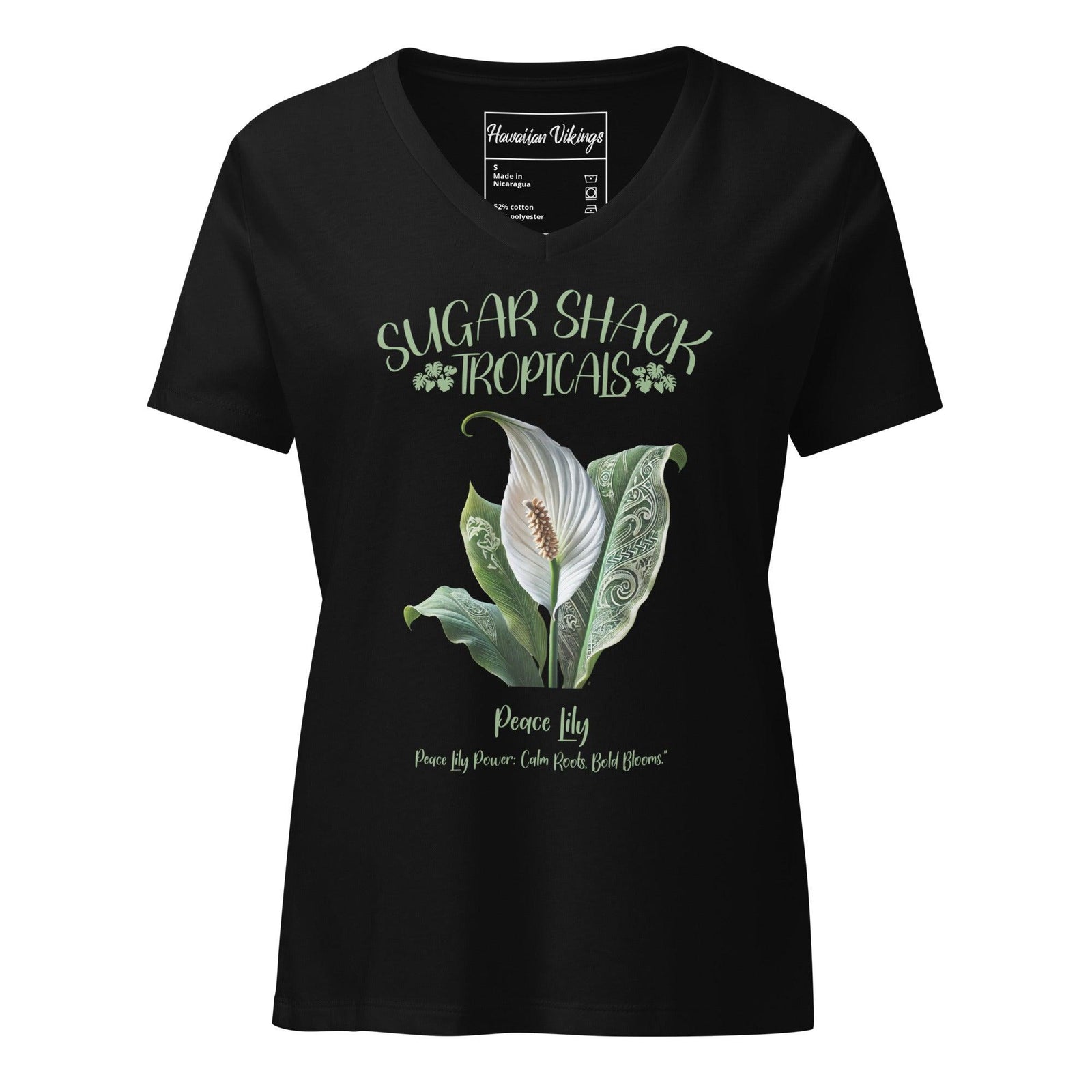 Peace Lily Women’s relaxed v-neck t-shirt - Hawaiian Vikings