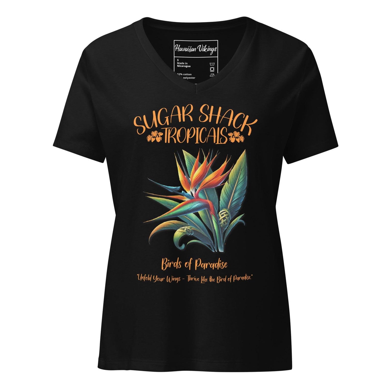 Birds of Paradise Women’s relaxed v-neck t-shirt - Hawaiian Vikings