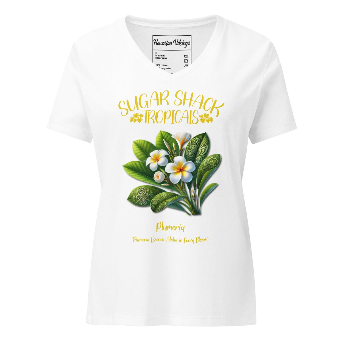 Plumeria Women’s relaxed v-neck t-shirt - Hawaiian Vikings