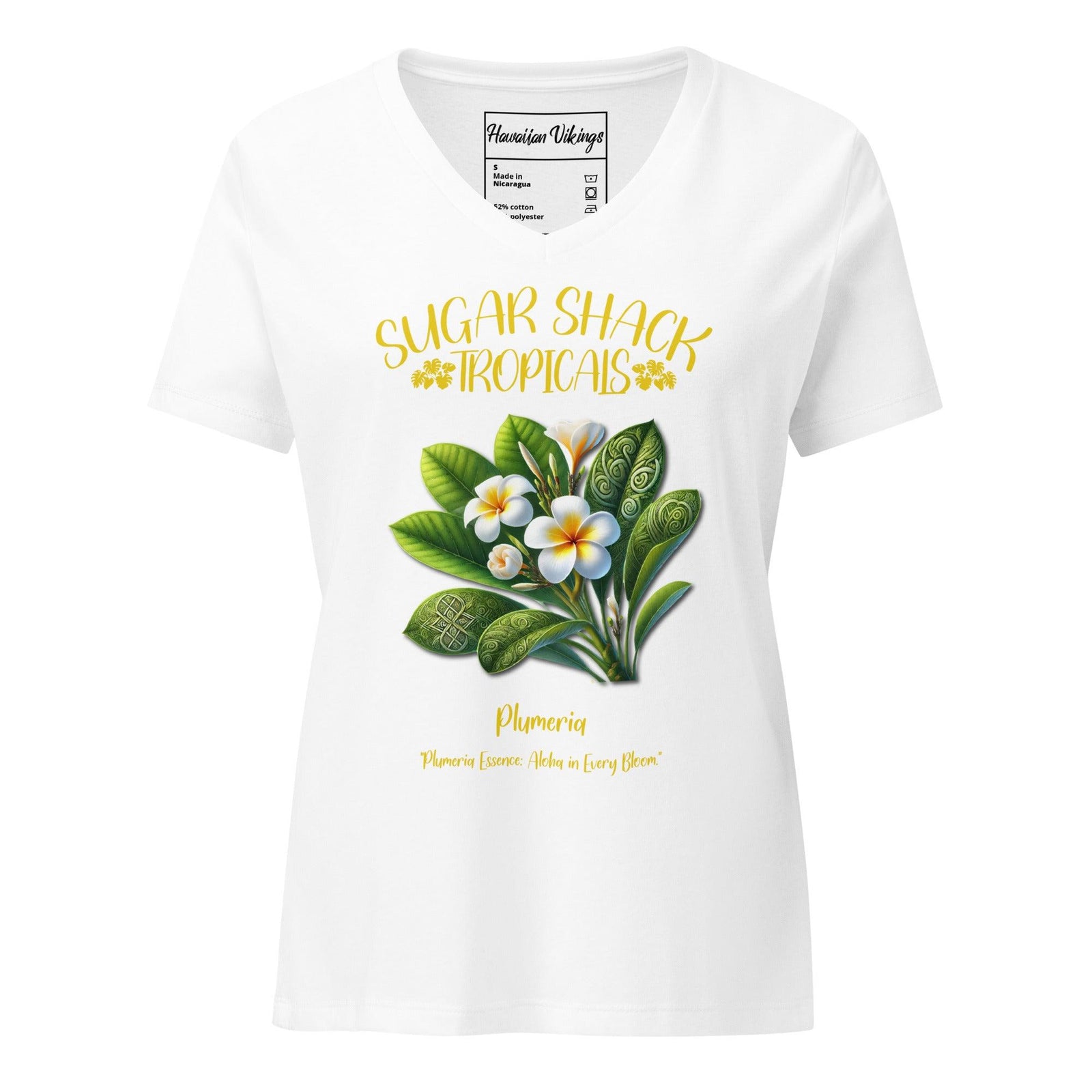 Plumeria Women’s relaxed v-neck t-shirt - Hawaiian Vikings