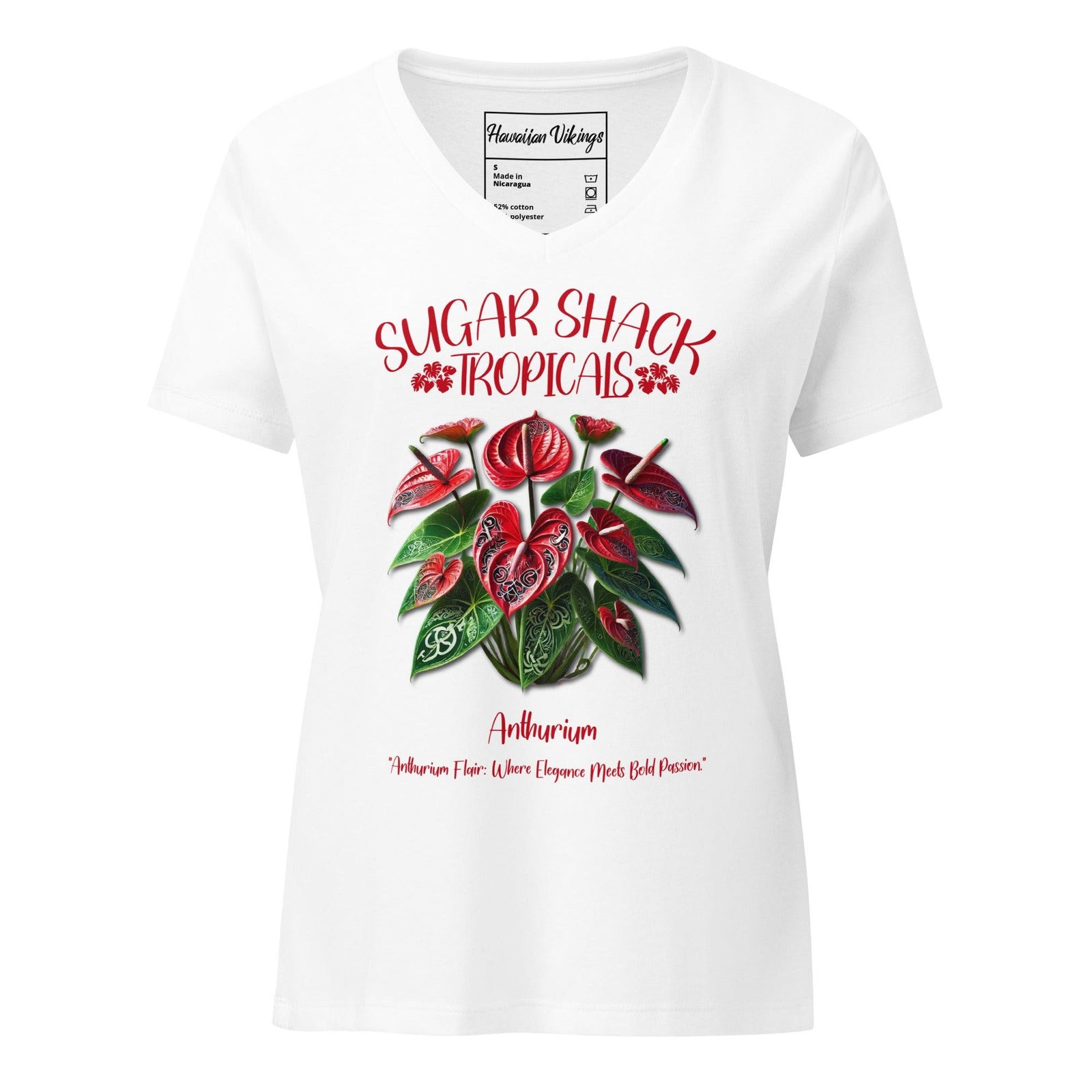 Anthurium Women’s relaxed v-neck t-shirt - Hawaiian Vikings