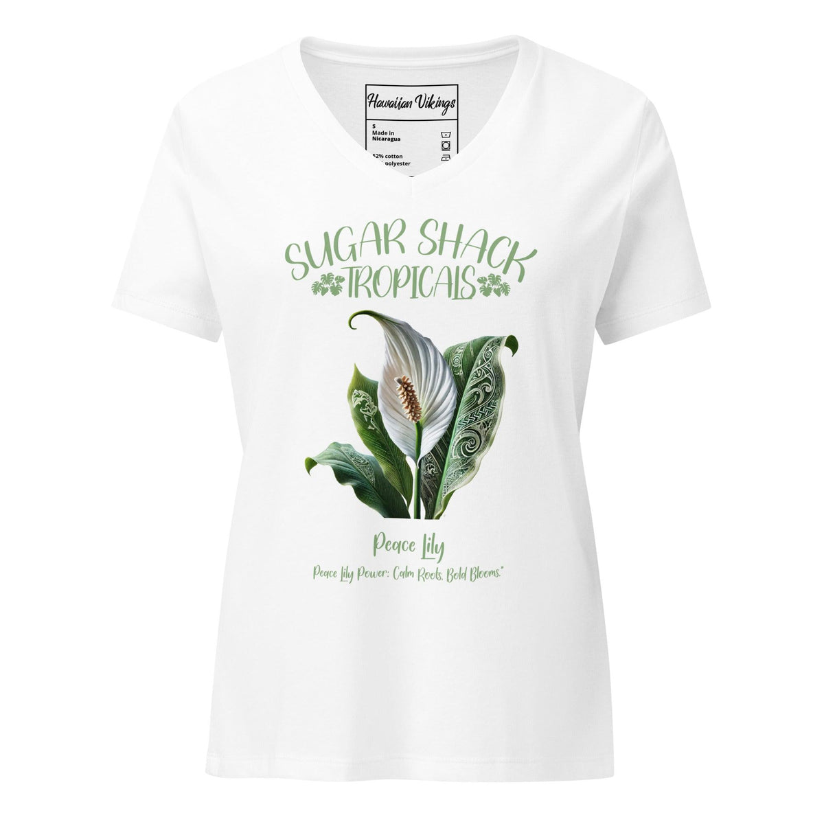 Peace Lily Women’s relaxed v-neck t-shirt - Hawaiian Vikings