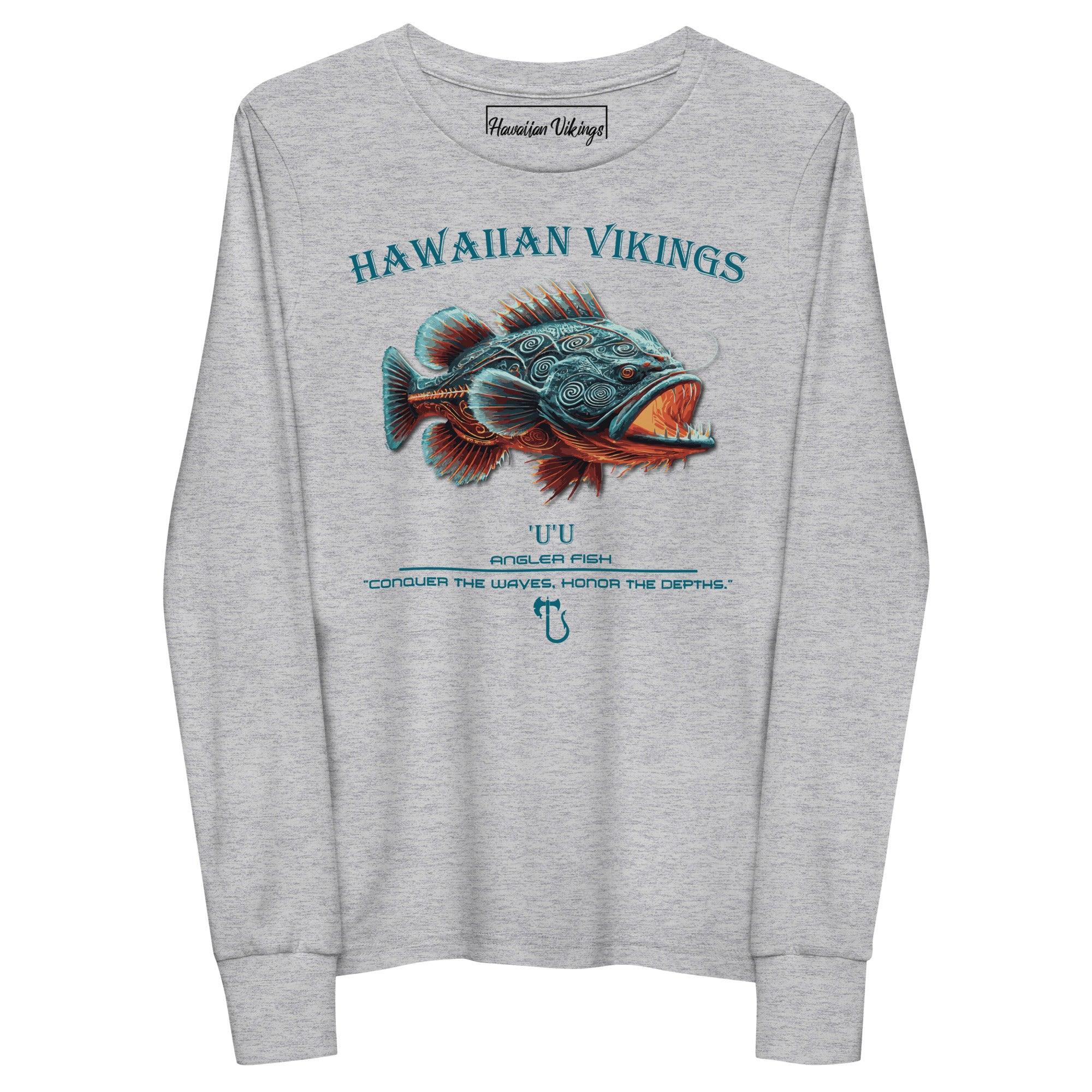 Angler Fish Youth Long Sleeve Tee - Hawaiian Vikings
