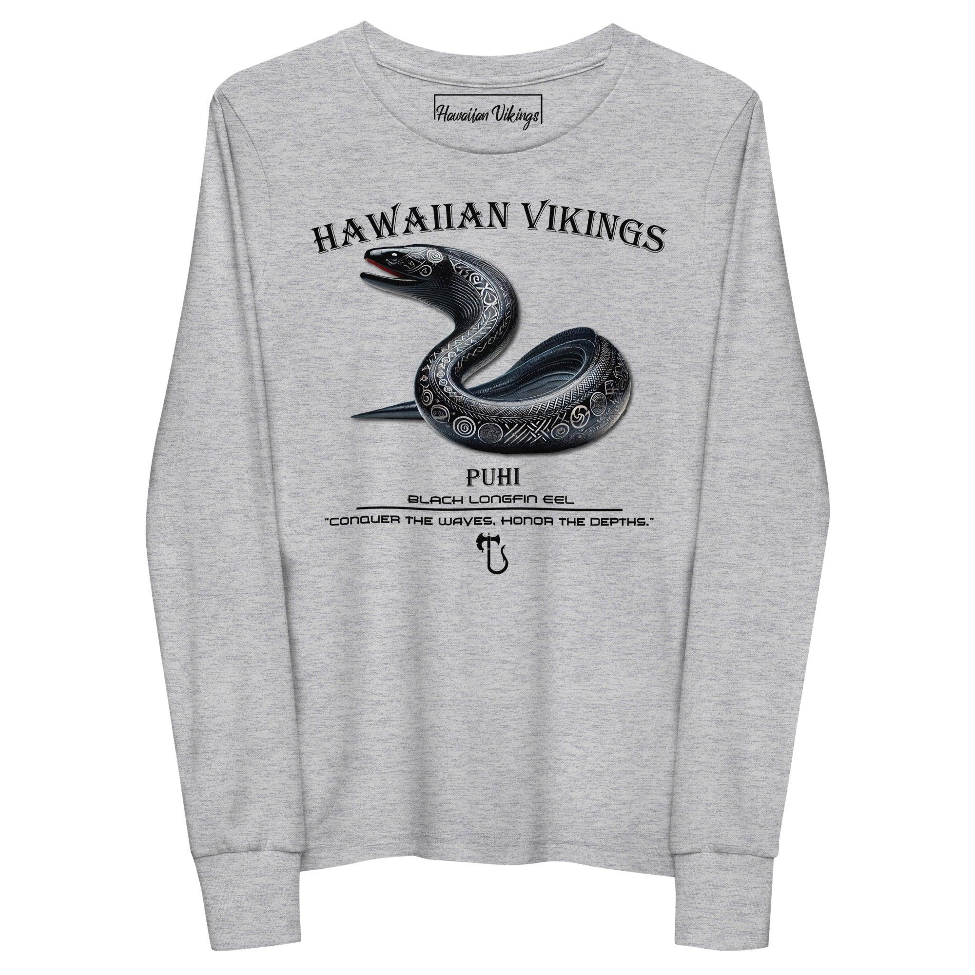 Black Longfin Eel Youth Long Sleeve Tee - Hawaiian Vikings