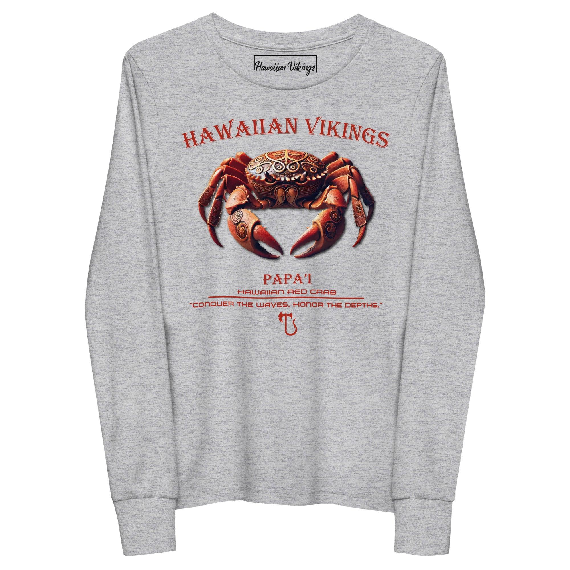 Hawaiian Red Crab Youth Long Sleeve Tee - Hawaiian Vikings